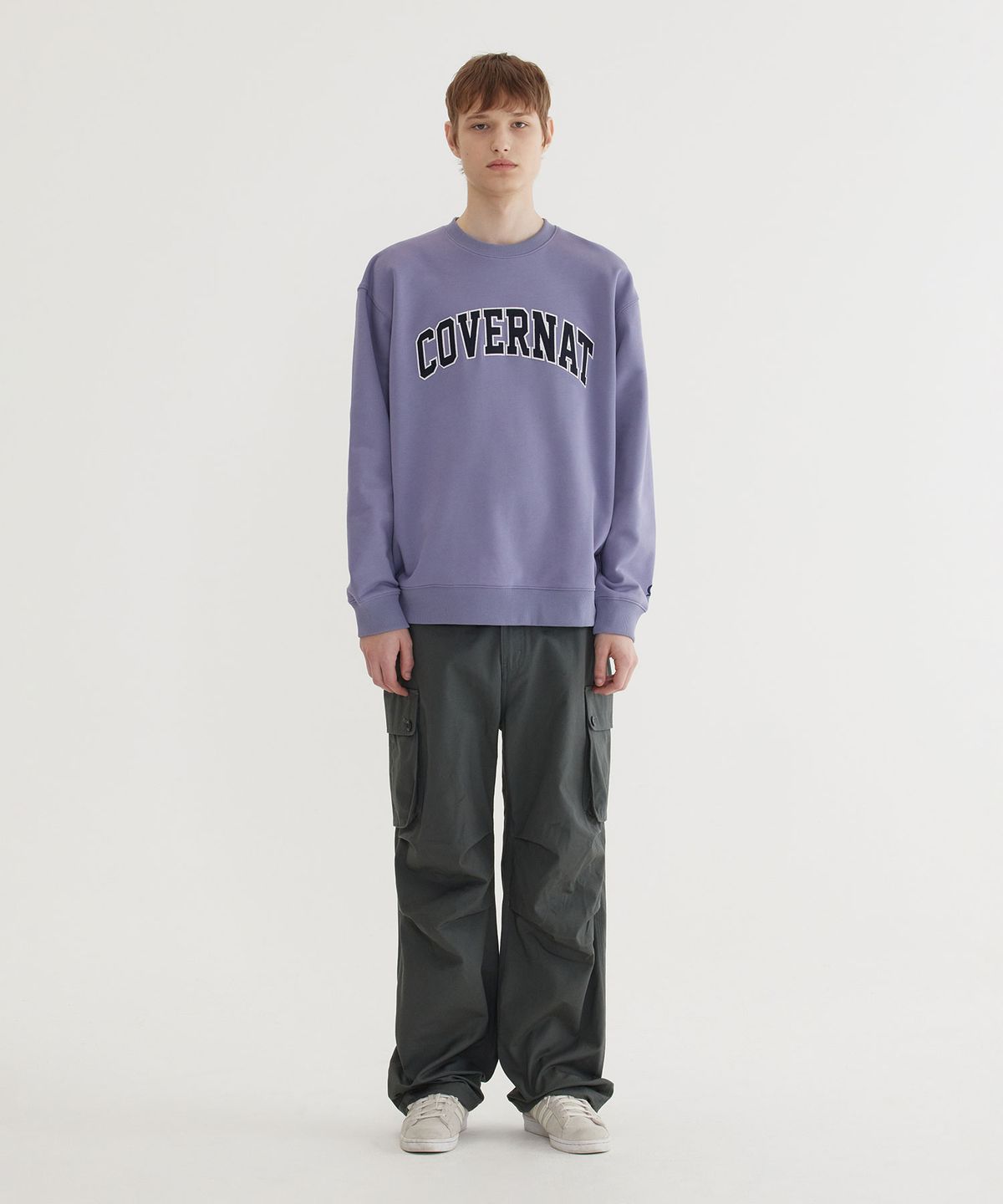 커버낫(COVERNAT) 아치로고 맨투맨 Purple