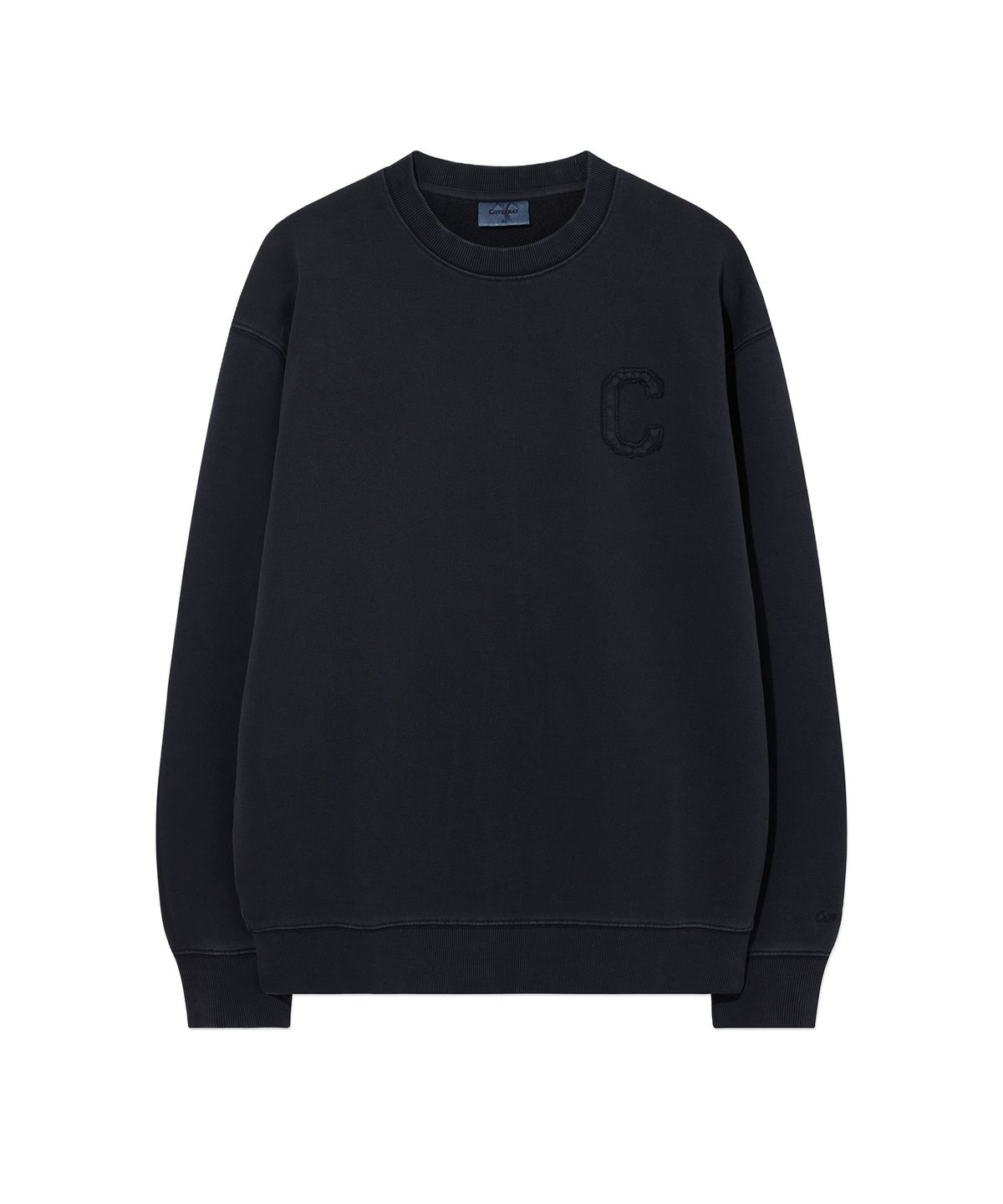 커버낫(COVERNAT) C 로고 다잉 맨투맨 Dark Navy