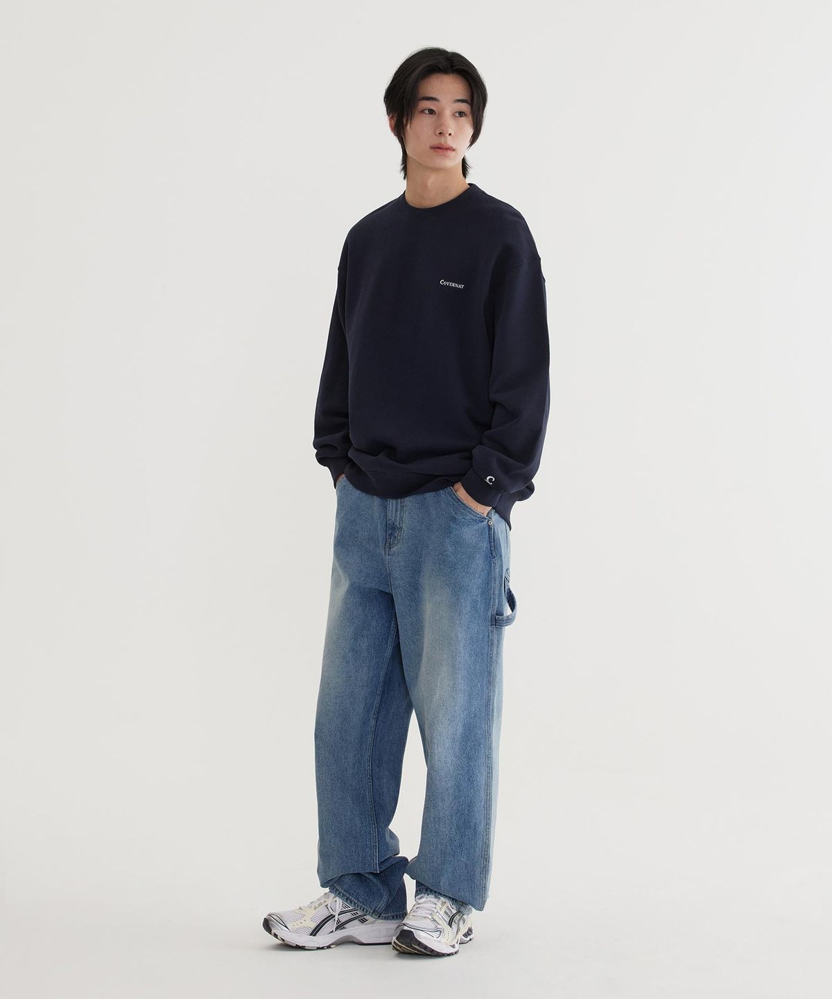 커버낫(COVERNAT) 스몰 어센틱 맨투맨 Dark Navy