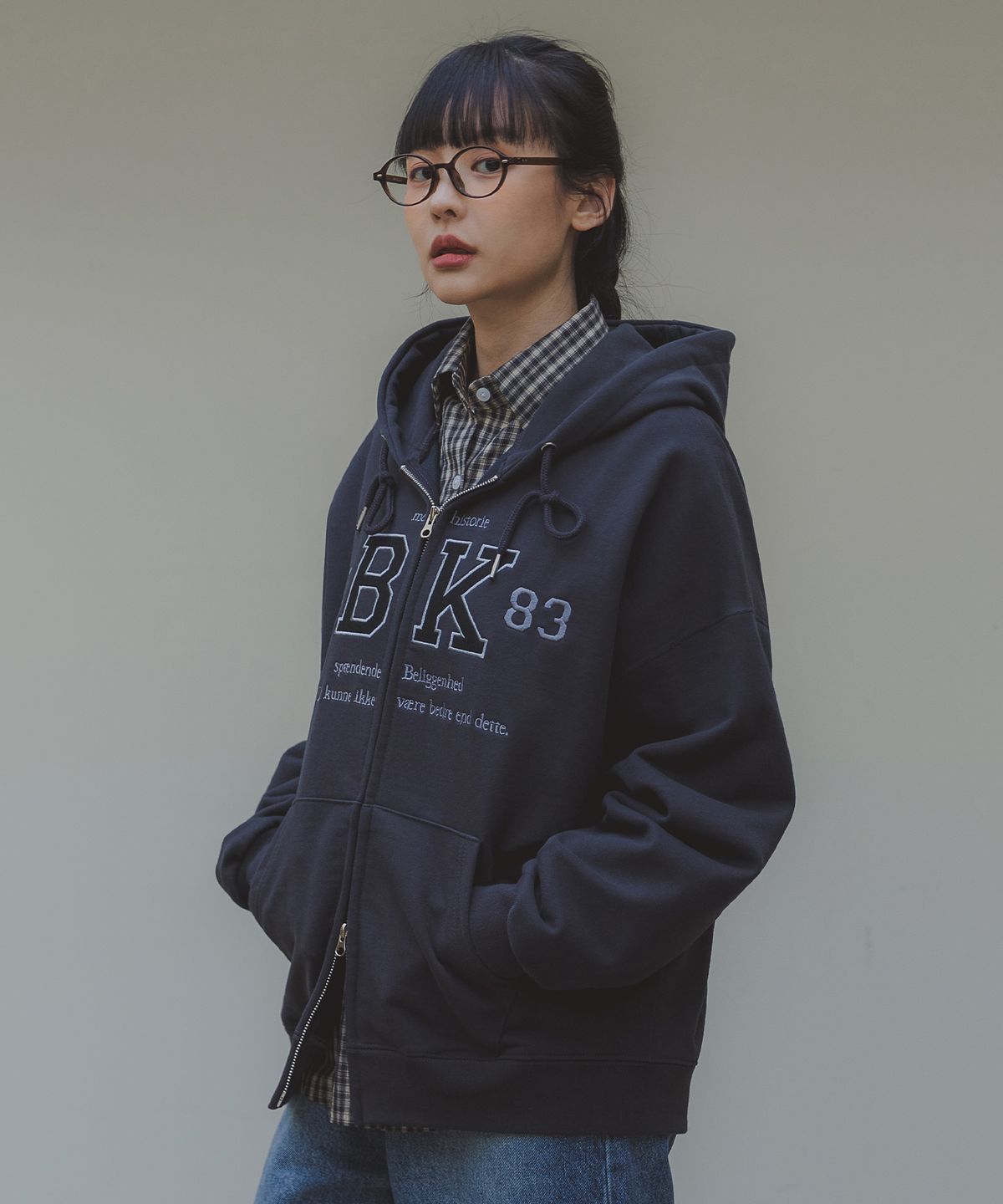 바켄(BAKKEN) 1583 BK 투웨이 후드 집업 BK7978_차콜