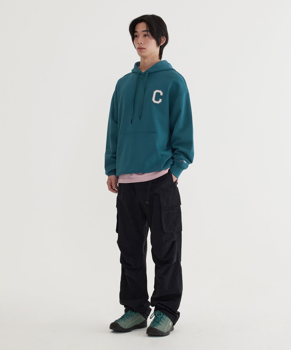 커버낫(COVERNAT) C 로고 후디 Turquoise