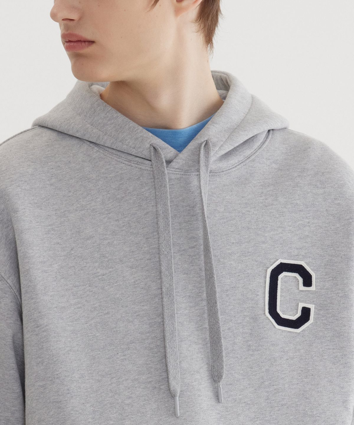커버낫(COVERNAT) C 로고 후디 Melange Gray