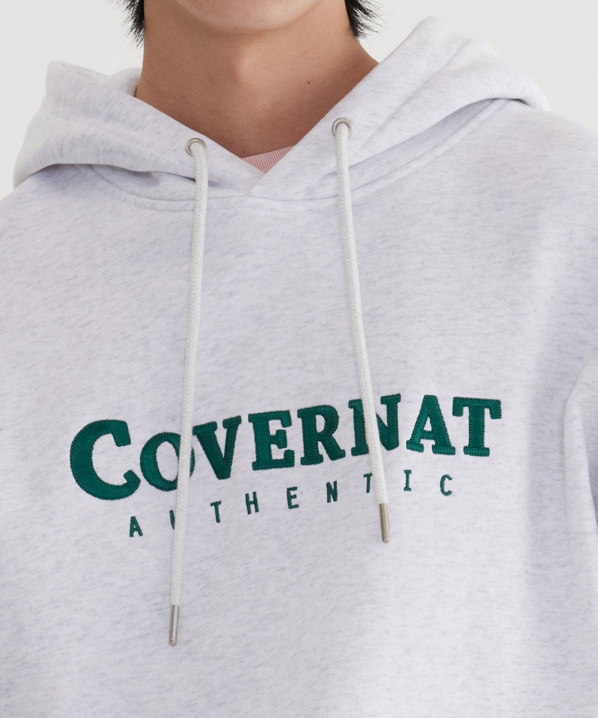 커버낫(COVERNAT) 어센틱 로고 후디 Heather Gray