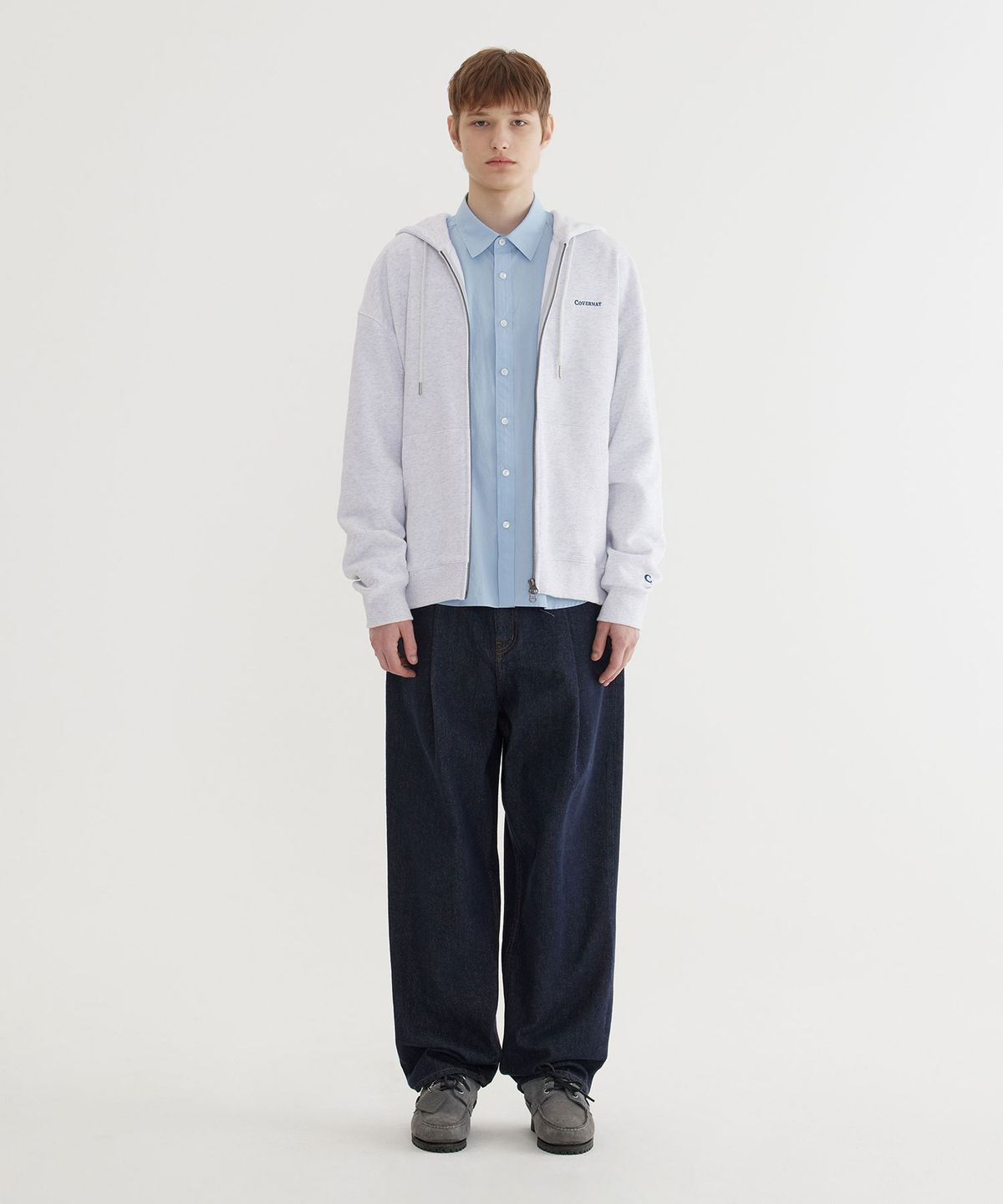 커버낫(COVERNAT) 스몰 어센틱 후드집업 Heather Gray