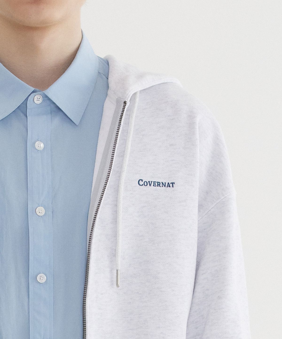 커버낫(COVERNAT) 스몰 어센틱 후드집업 Heather Gray