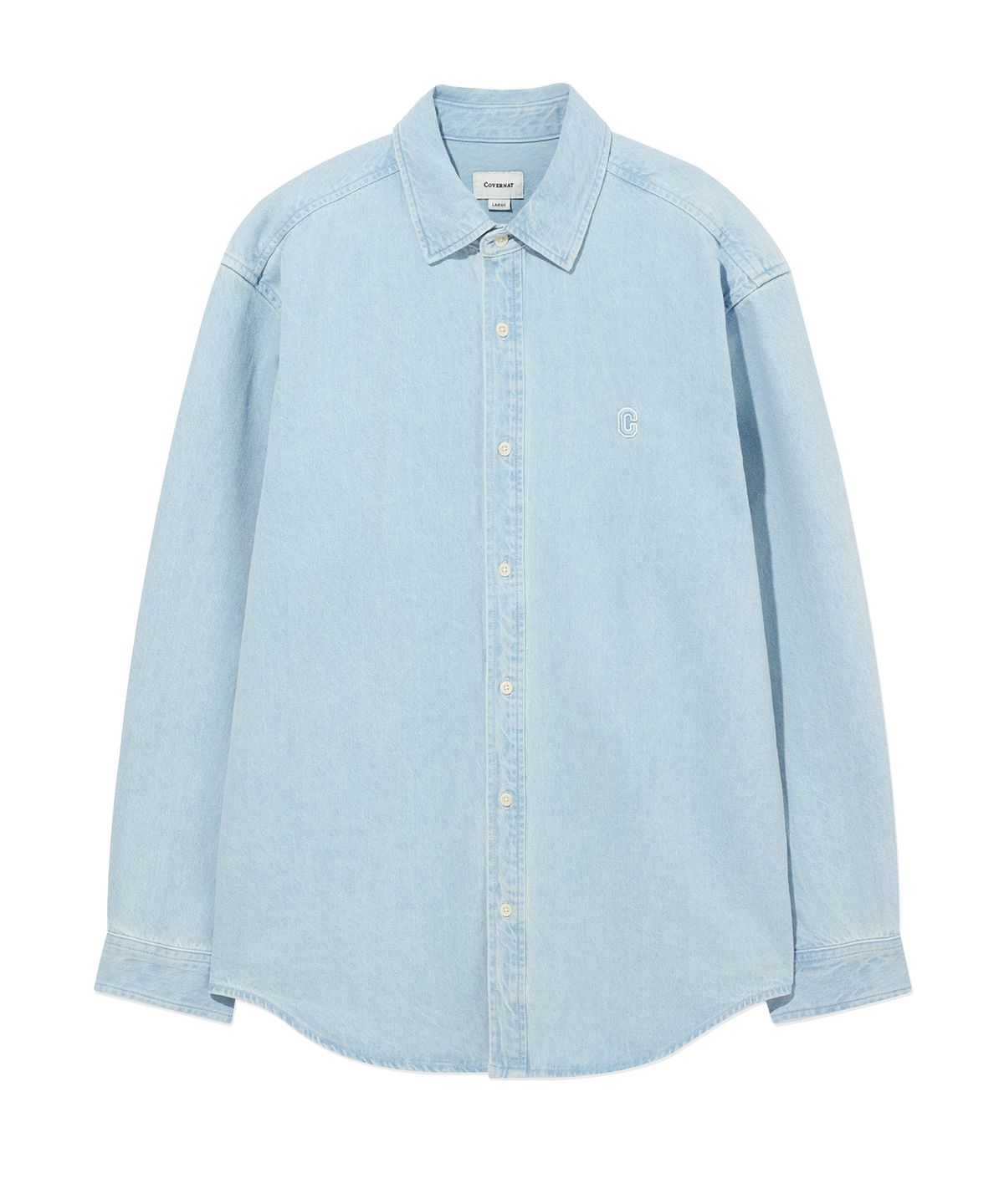 커버낫(COVERNAT) C 로고 데님 셔츠 Light Blue