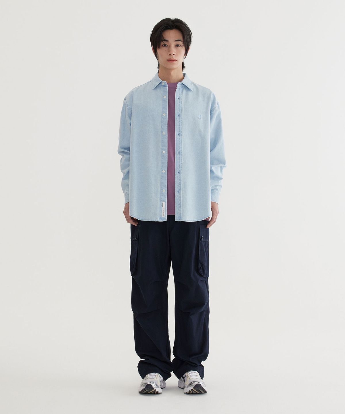 커버낫(COVERNAT) C 로고 데님 셔츠 Light Blue