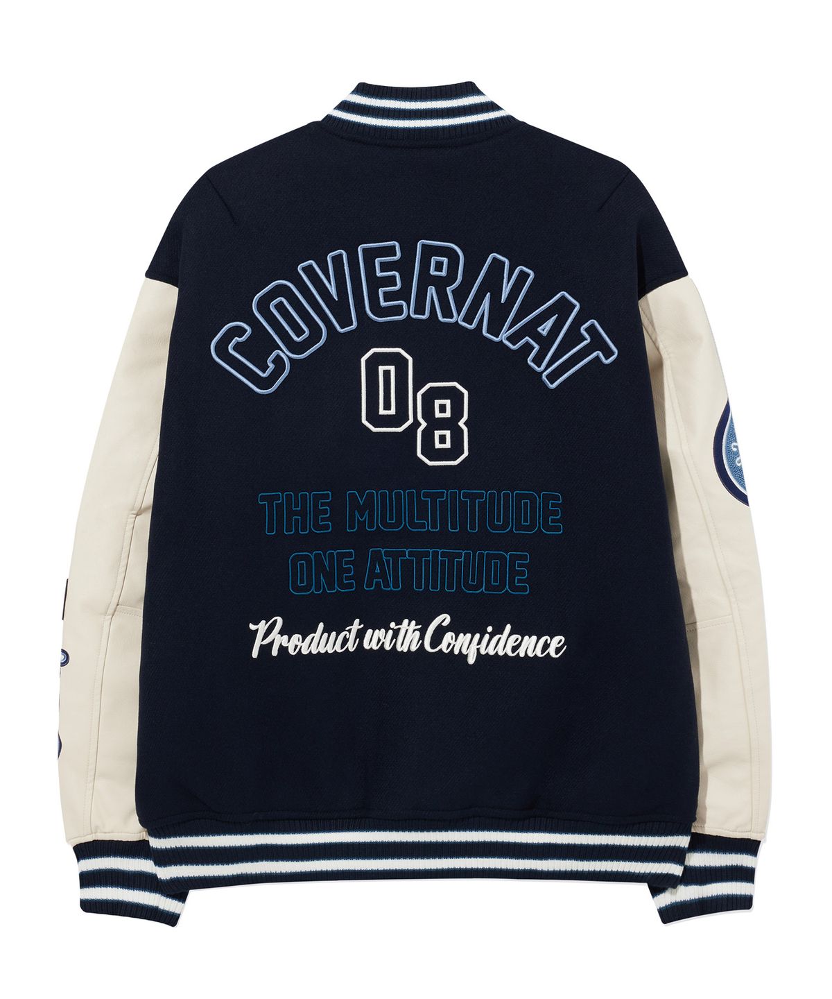 커버낫(COVERNAT) 멀티 그래픽 울 바시티 Dark Navy