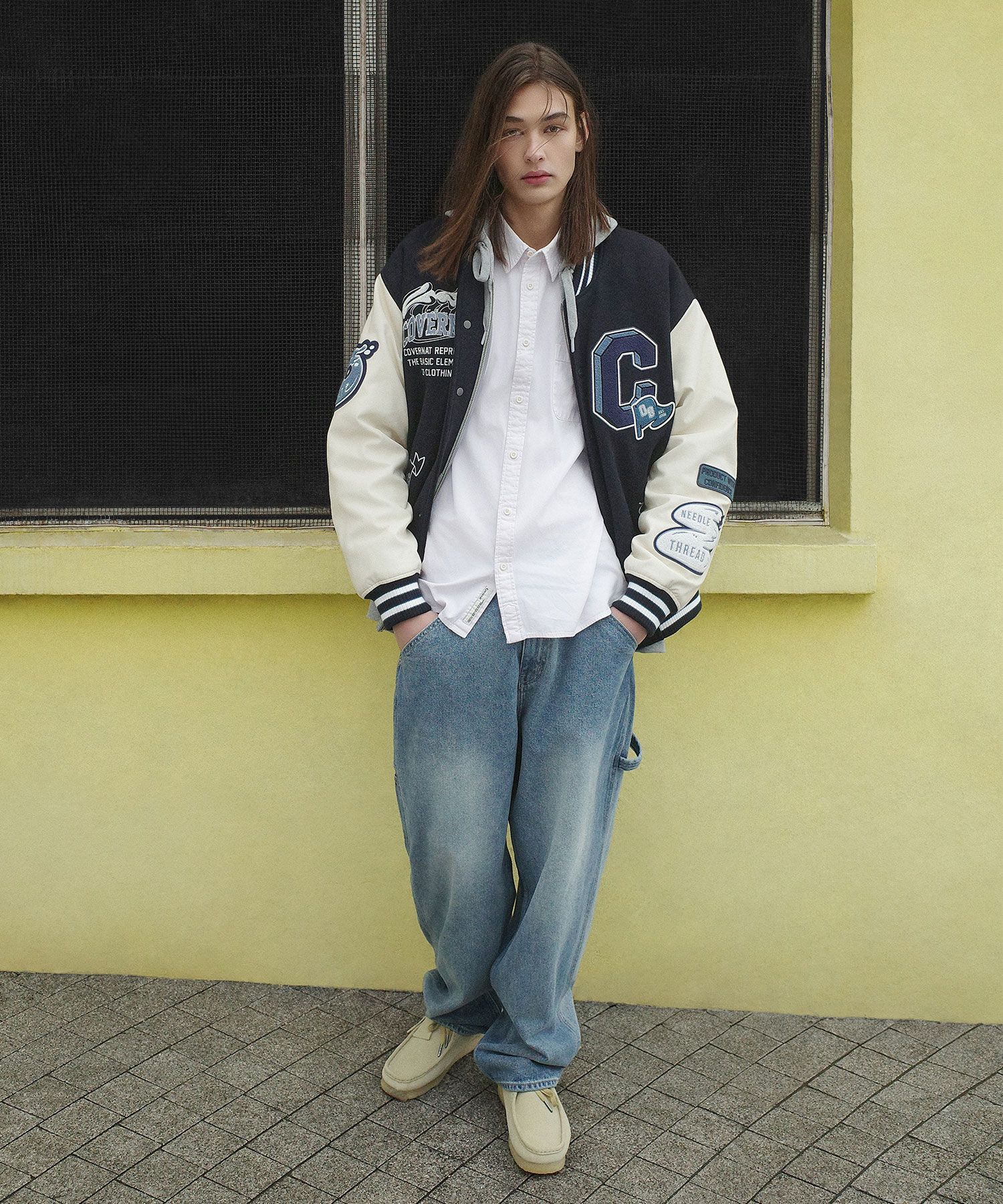 MUSINSA | COVERNAT Multi Graphic Wool Varsity Dark Navy