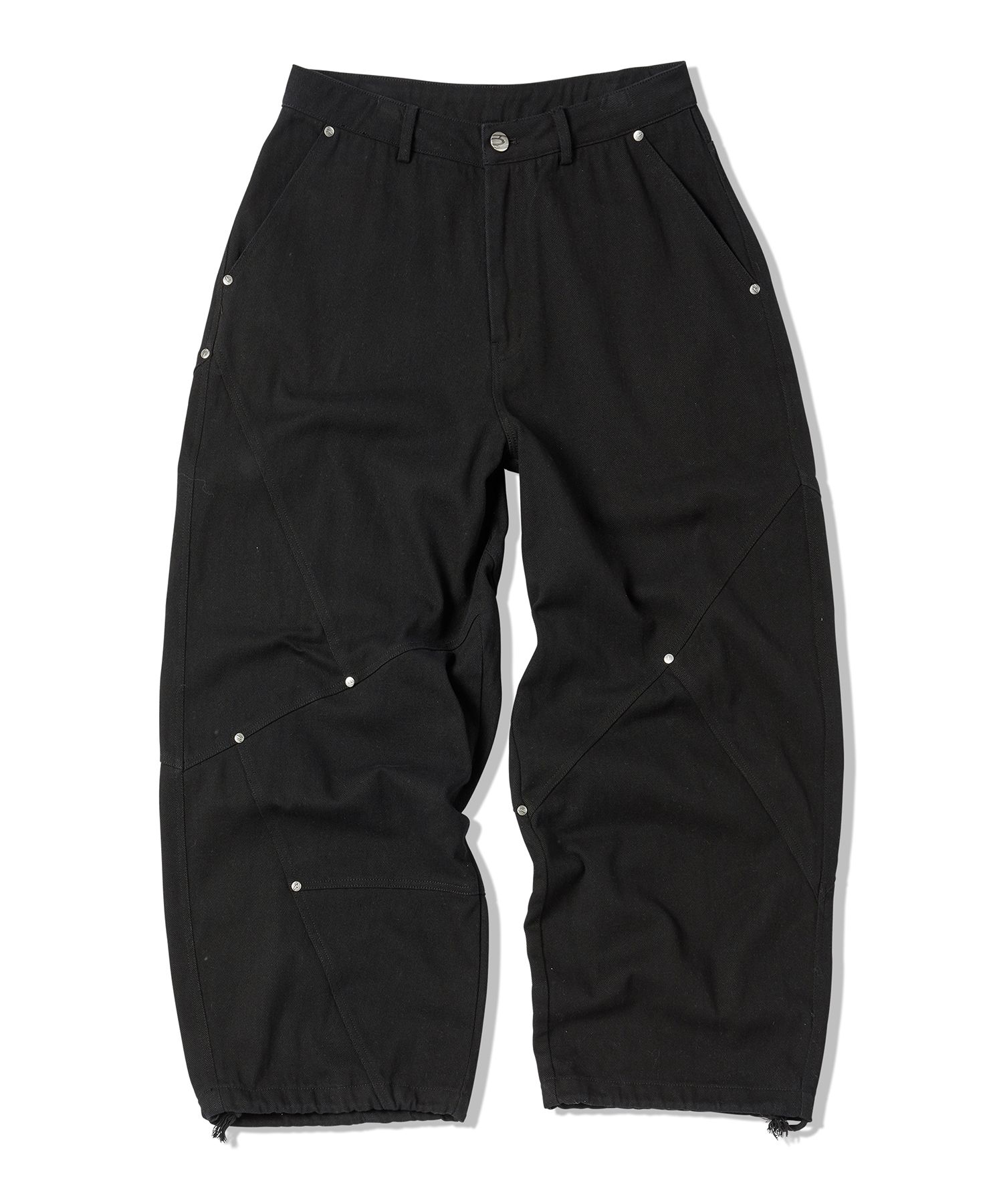 MUSINSA公式 | TRAVEL Wheat Twill Rivet Balloon Pants Black