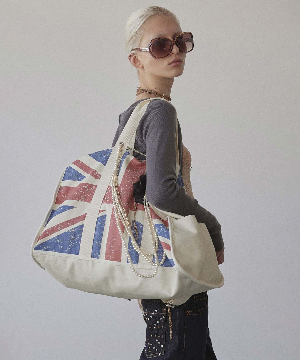 스컬프터(SCULPTOR) Naughty Girl Tote Bag Union Jack