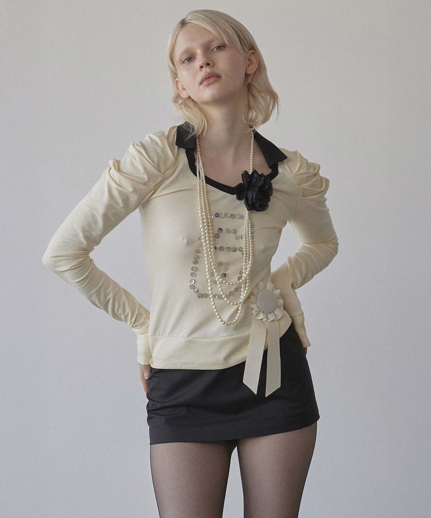 トップス SCULPTOR Good Girl Collar Tee Butter MUSINSA | SCULPTOR Good Girl Collar Tee Butter