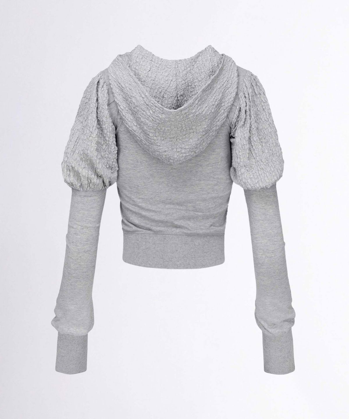 스컬프터(SCULPTOR) Puff Sleeve Zip-Up Hoodie Melange Gray