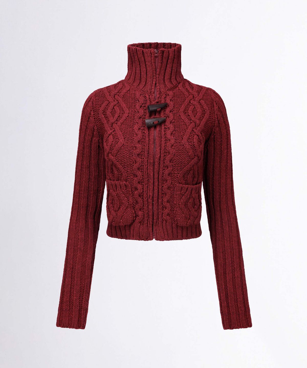 스컬프터(SCULPTOR) Two Way Cable Cardigan Red