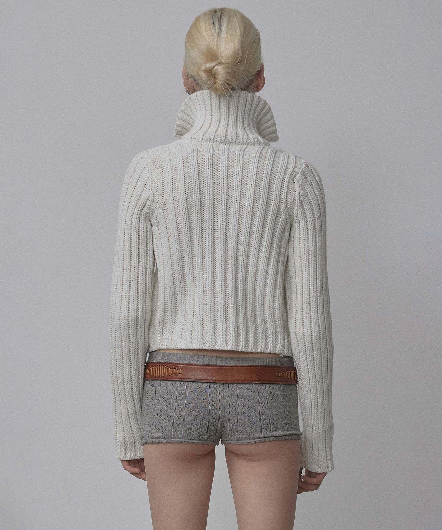 MUSINSA | SCULPTOR Two Way Cable Cardigan Ivory