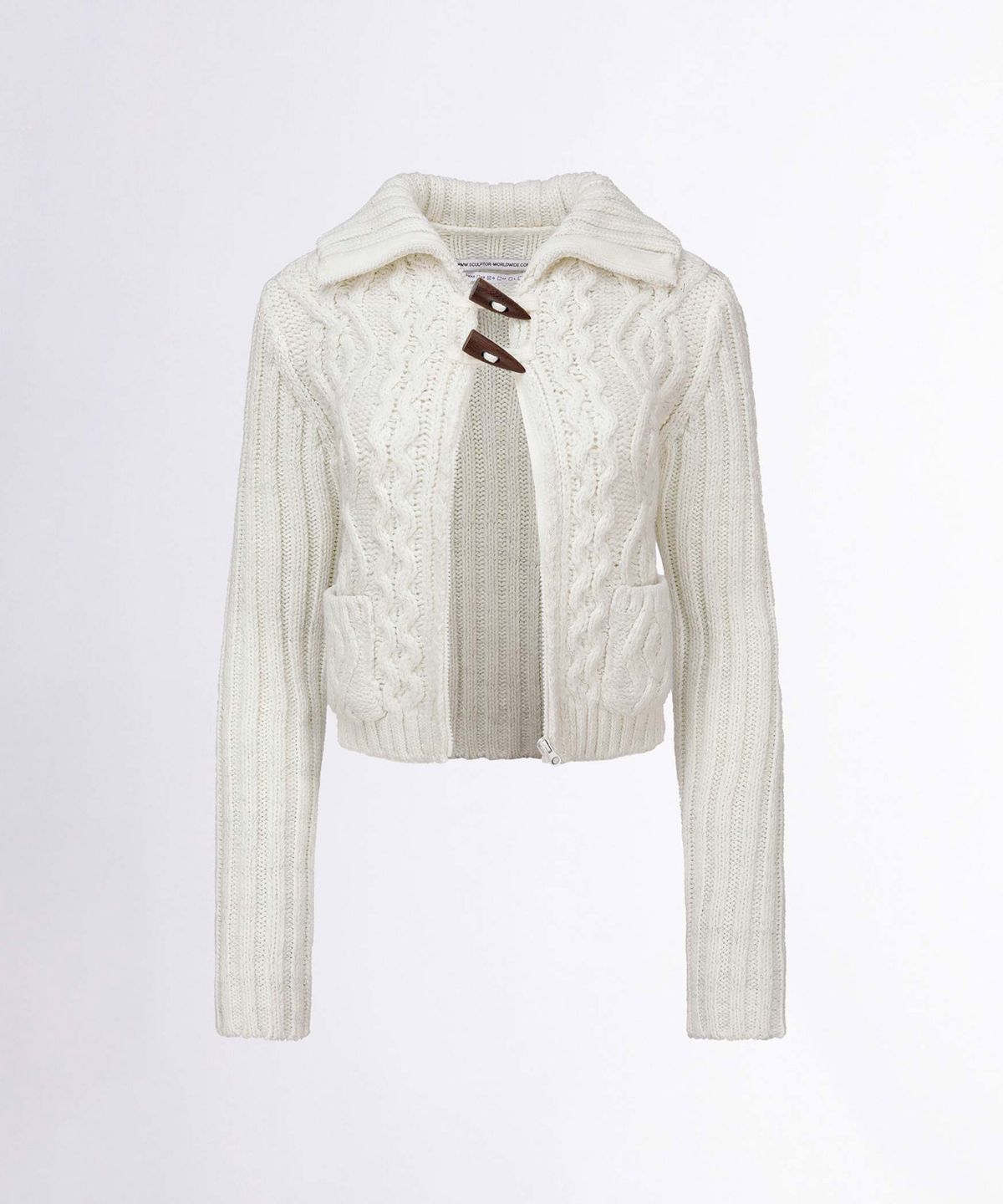 스컬프터(SCULPTOR) Two Way Cable Cardigan Ivory