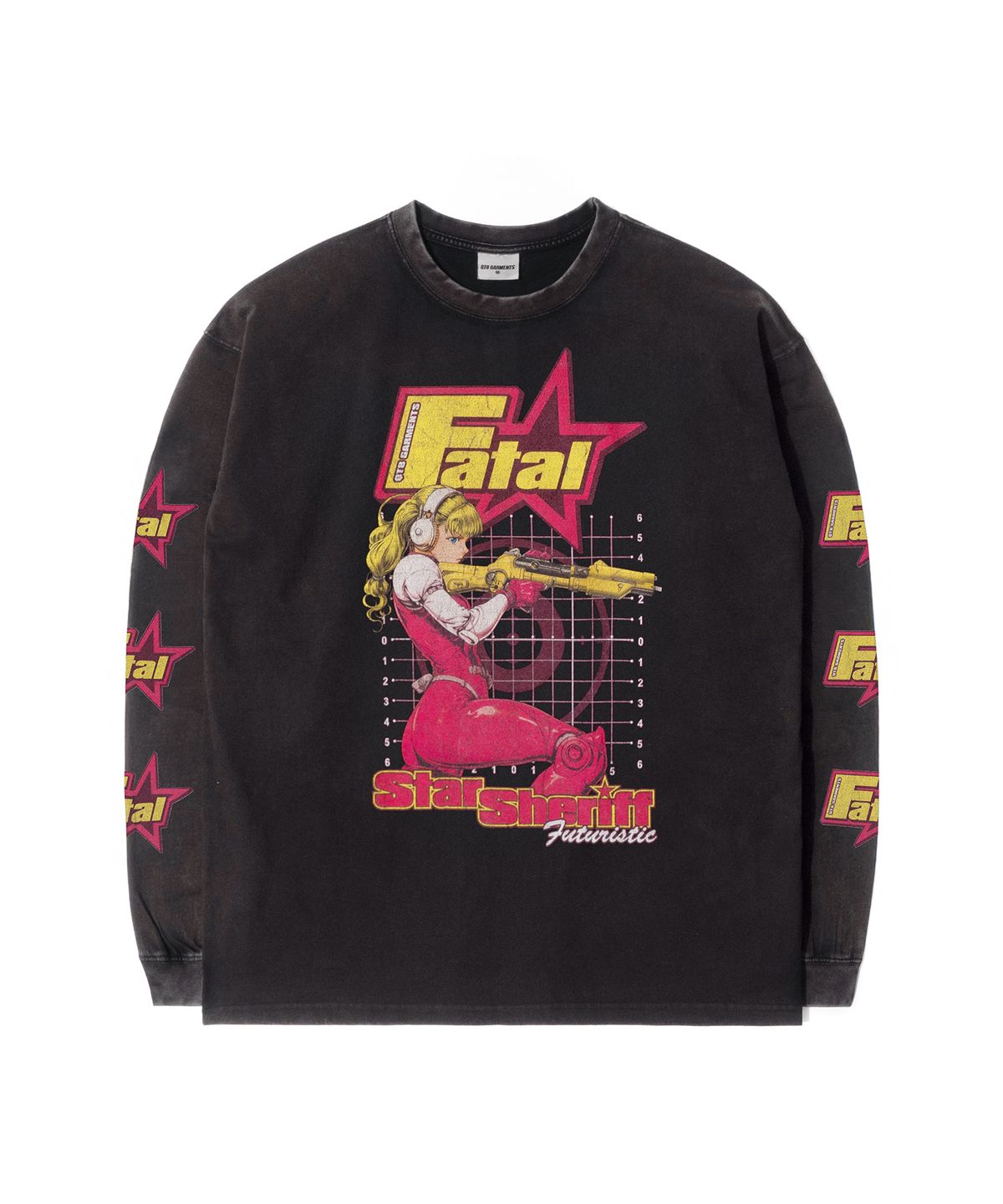 큐티에잇 가먼츠(QT8 GARMENTS) RG Star Sheriff AQ Washed Long Sleeve (Black)