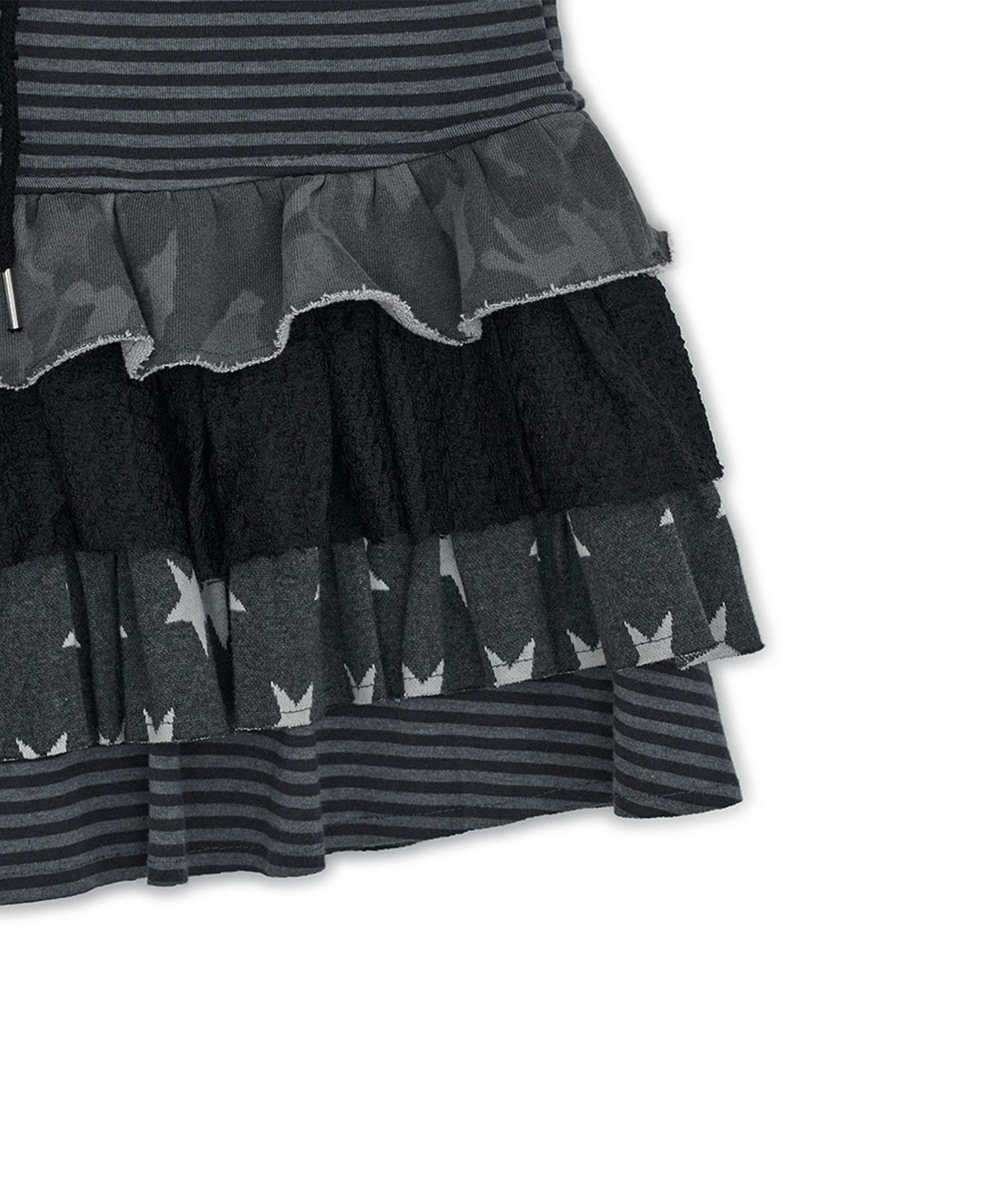 MUSINSA公式 | HUG YOUR SKIN Cancan Layered Skirt (Charcoal)