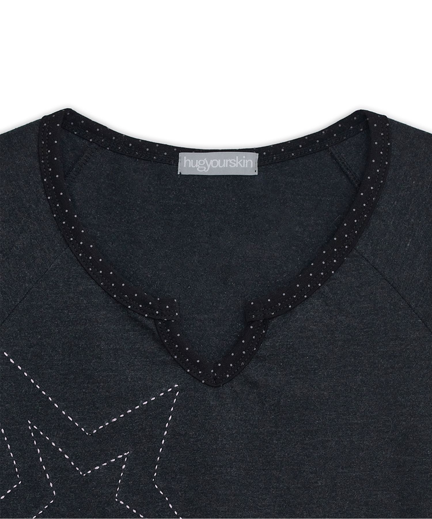 【hug your skin】25ss Star stitched top MUSINSA | HUG YOUR SKIN Star Stitch Top (Charcoal)