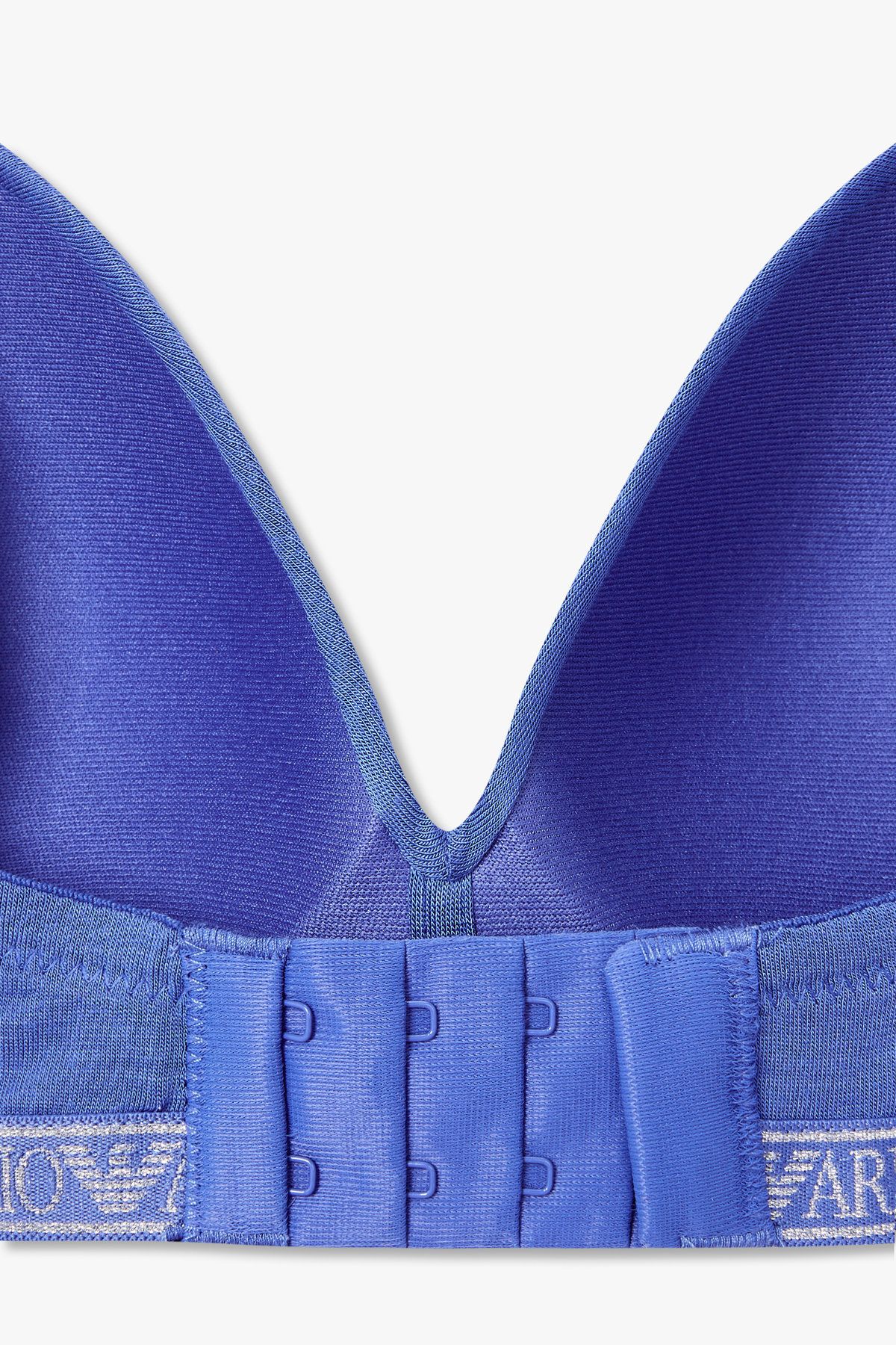 엠포리오 아르마니 언더웨어(EMPORIO ARMANI UNDERWEAR) 여성 메탈릭 로고 패디드 트라이앵글 브라_로얄 블루 0825181535
