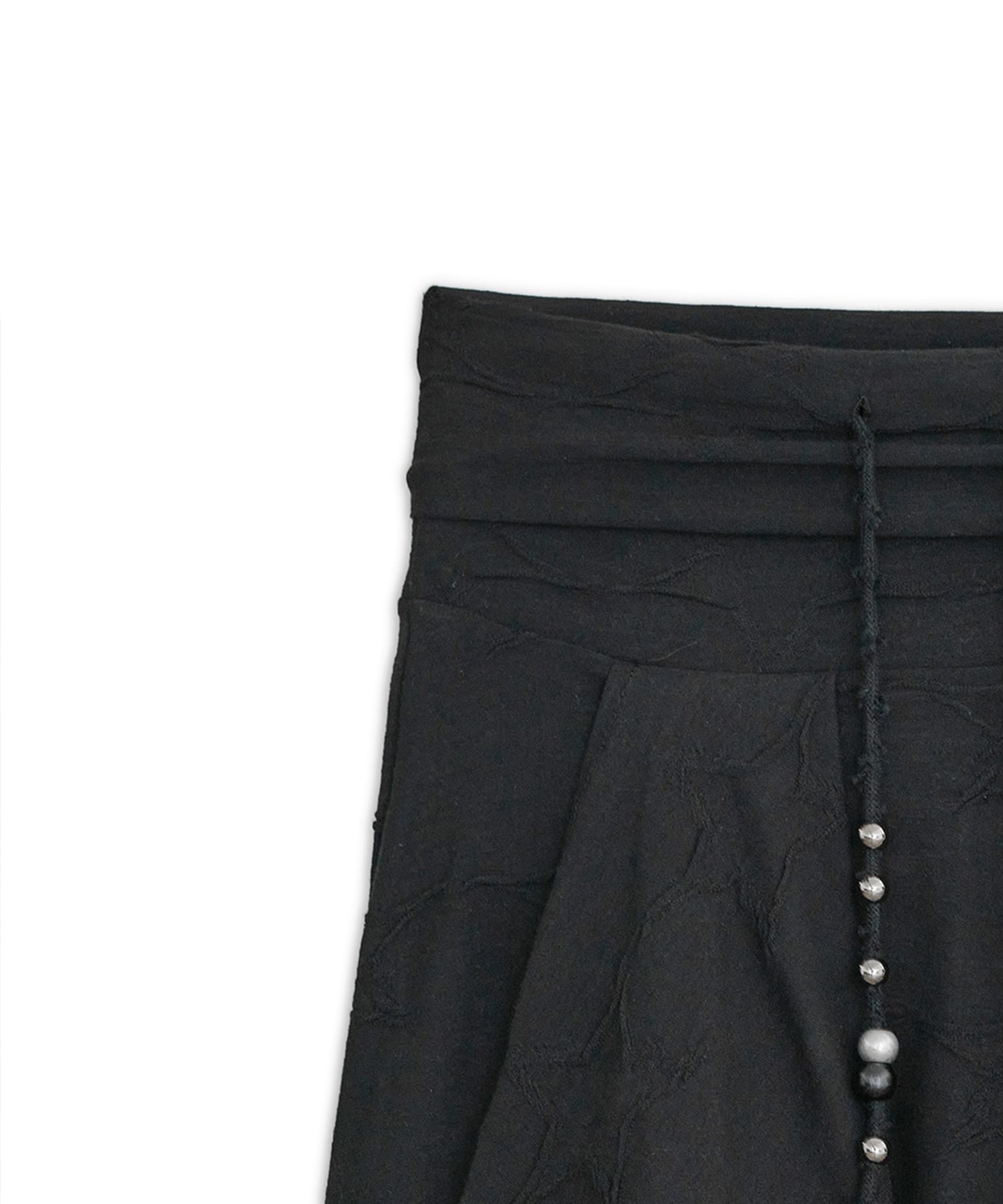 MUSINSA | HUG YOUR SKIN Star Flared Midi Skirt (Black)