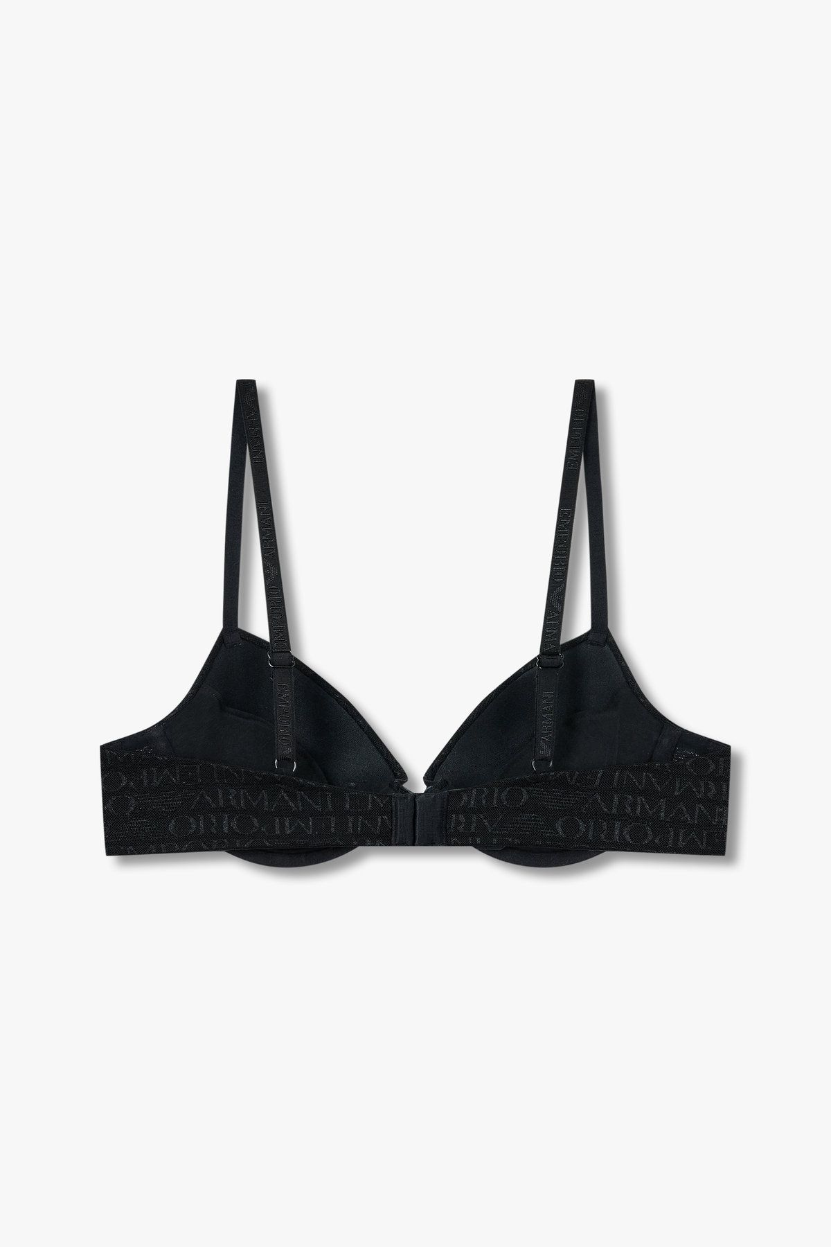 엠포리오 아르마니 언더웨어(EMPORIO ARMANI UNDERWEAR) 여성 로고 메쉬 리무버블 패드 푸쉬업 브라_블랙 0825185502