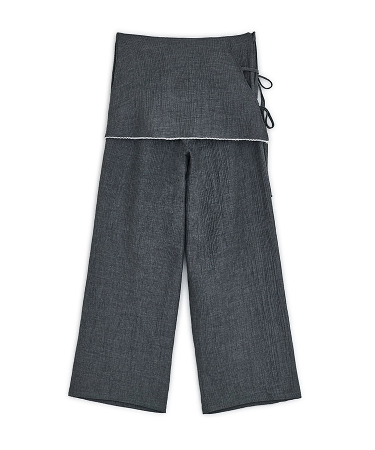 MUSINSA | HUG YOUR SKIN Skirt Layered Pants (Charcoal)