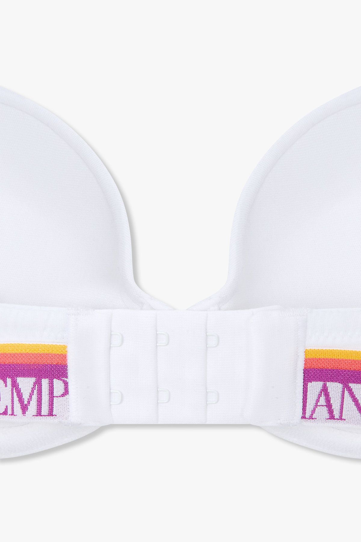 엠포리오 아르마니 언더웨어(EMPORIO ARMANI UNDERWEAR) 여성 스트라이프 로고 밴딩 푸쉬업 브라_화이트 0825185522