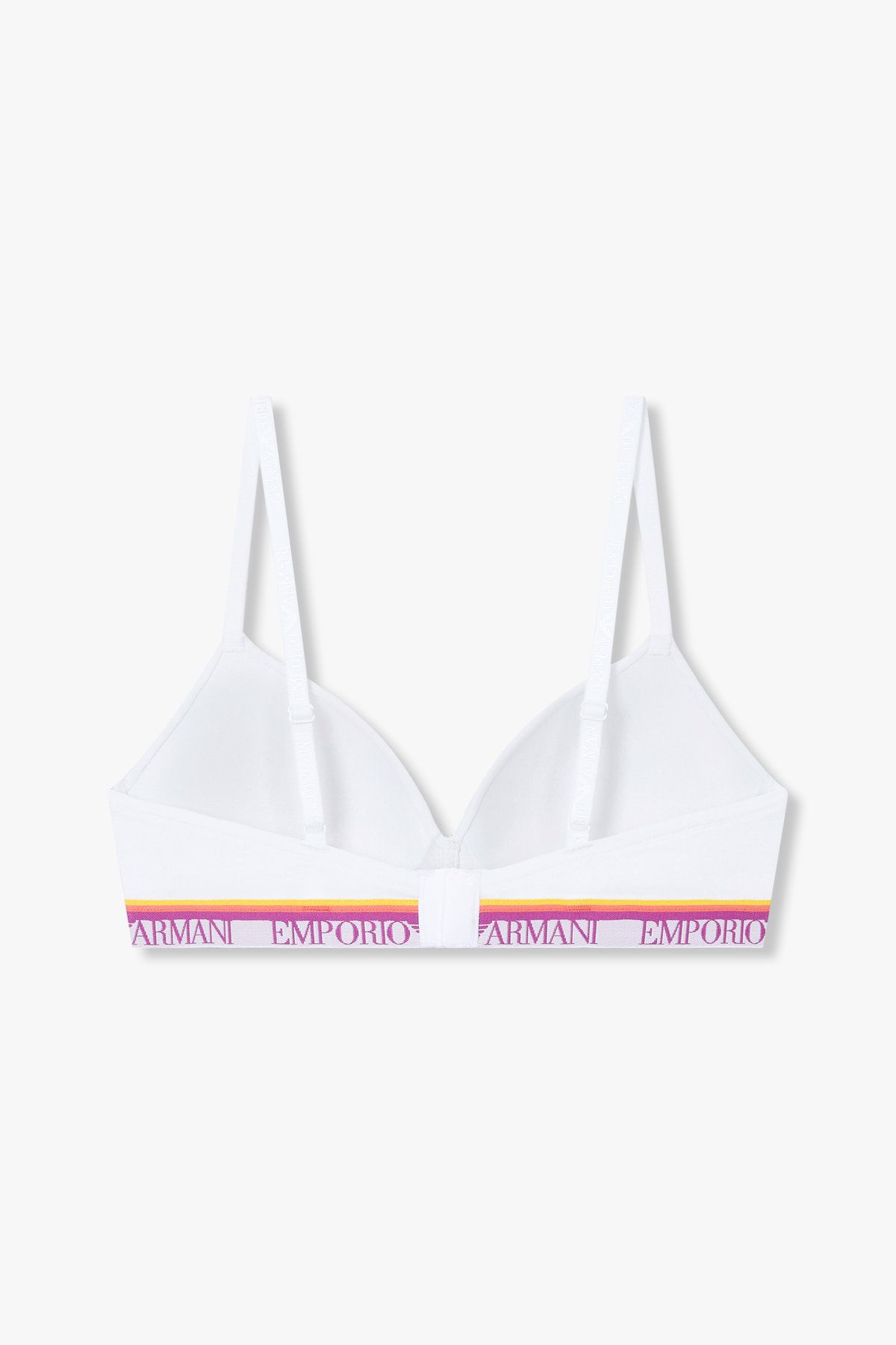 엠포리오 아르마니 언더웨어(EMPORIO ARMANI UNDERWEAR) 여성 스트라이프 밴딩 패디드 트라이앵글 브라_화이트 0825181522
