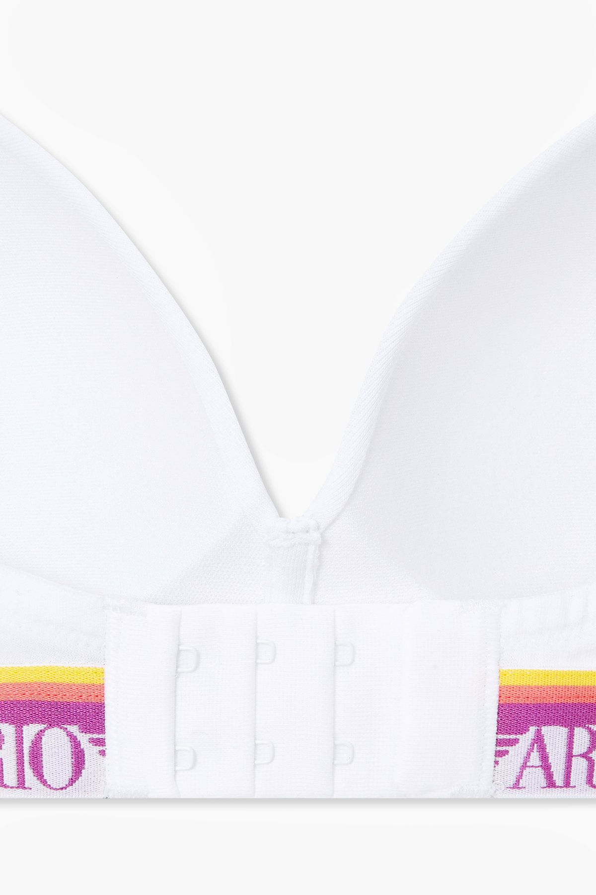 엠포리오 아르마니 언더웨어(EMPORIO ARMANI UNDERWEAR) 여성 스트라이프 밴딩 패디드 트라이앵글 브라_화이트 0825181522