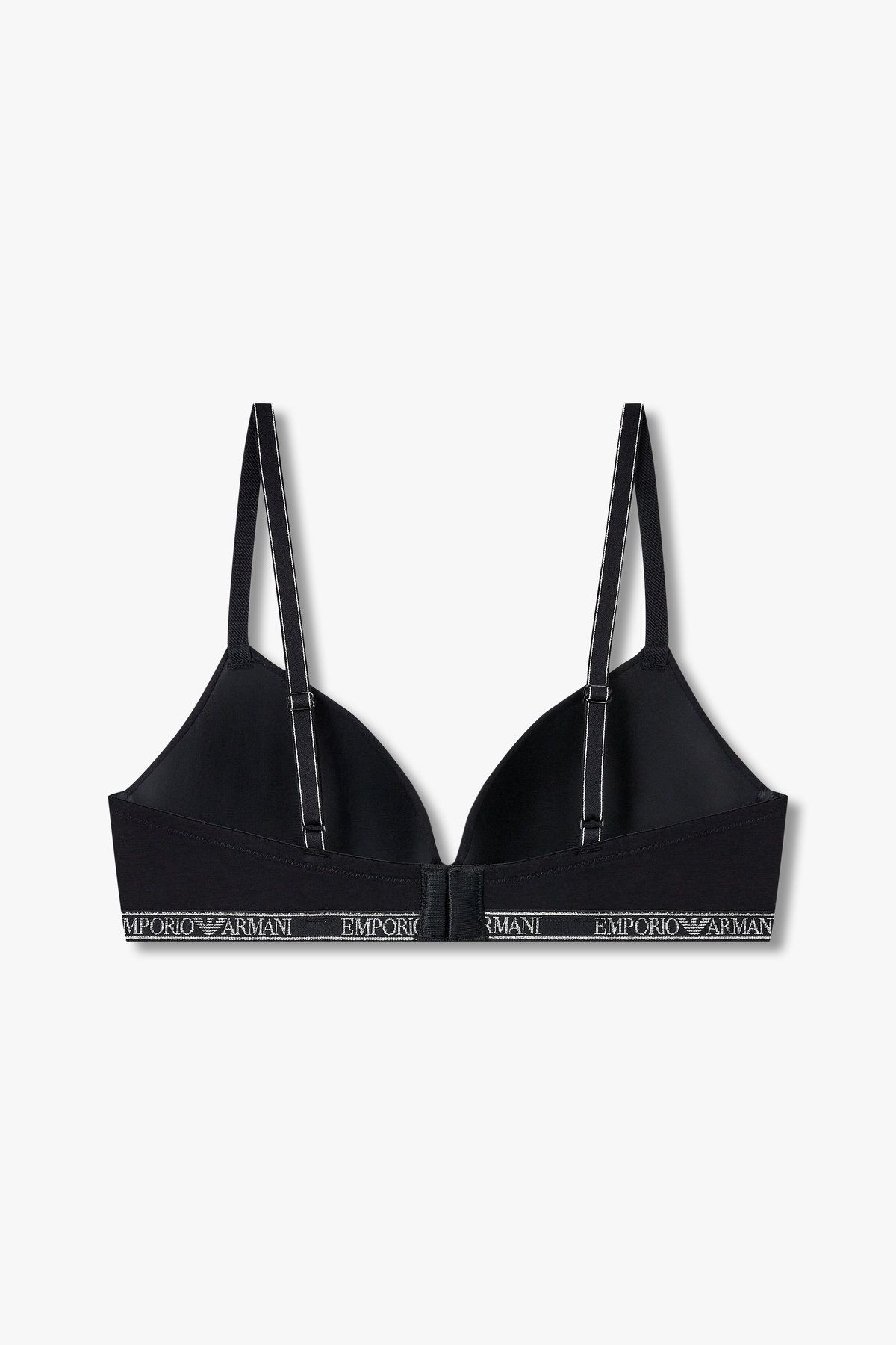 엠포리오 아르마니 언더웨어(EMPORIO ARMANI UNDERWEAR) 여성 메탈릭 로고 패디드 트라이앵글 브라_블랙 0825181536
