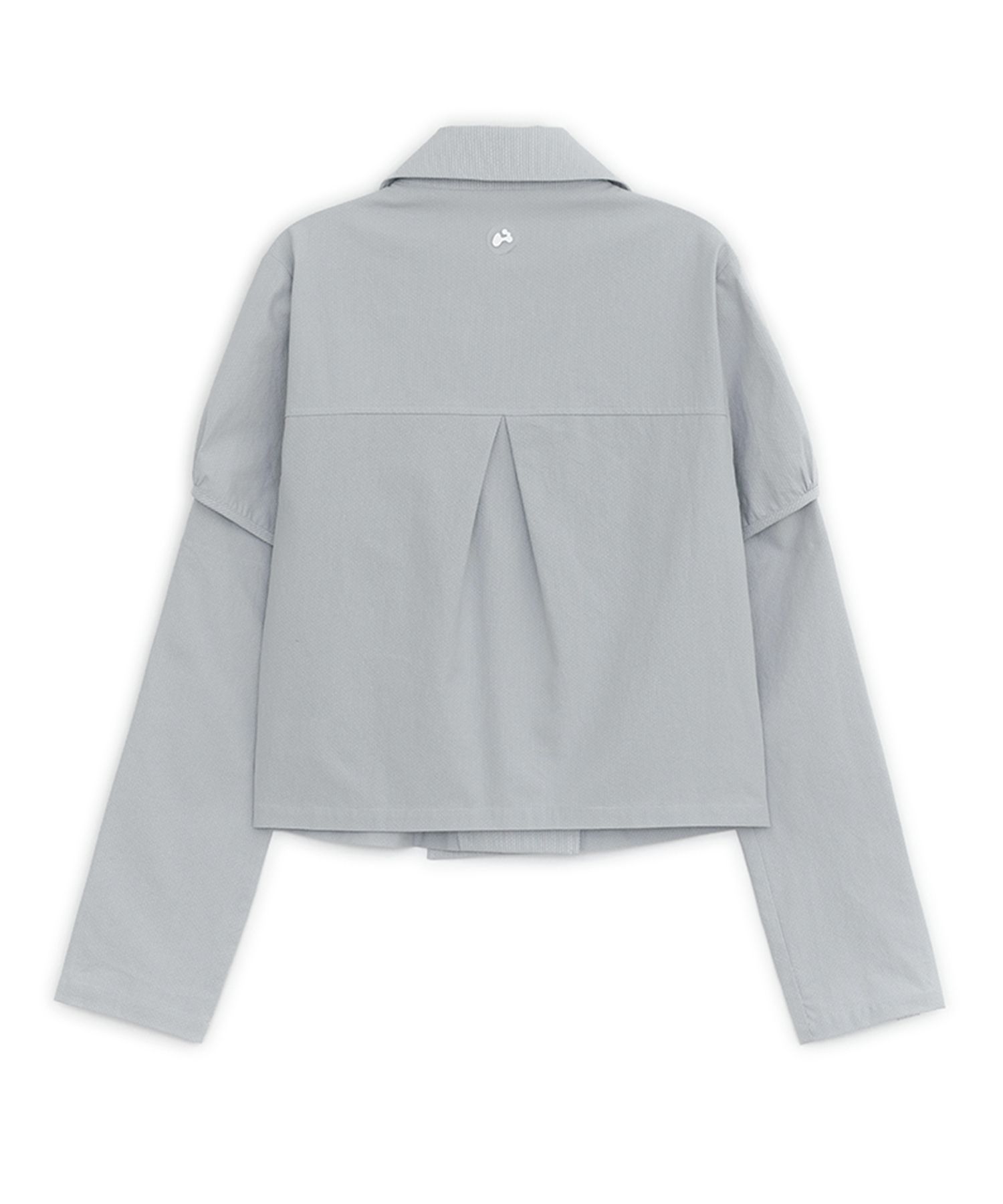 MUSINSA公式 | HUG YOUR SKIN Detachable round jacket (grayish blue)