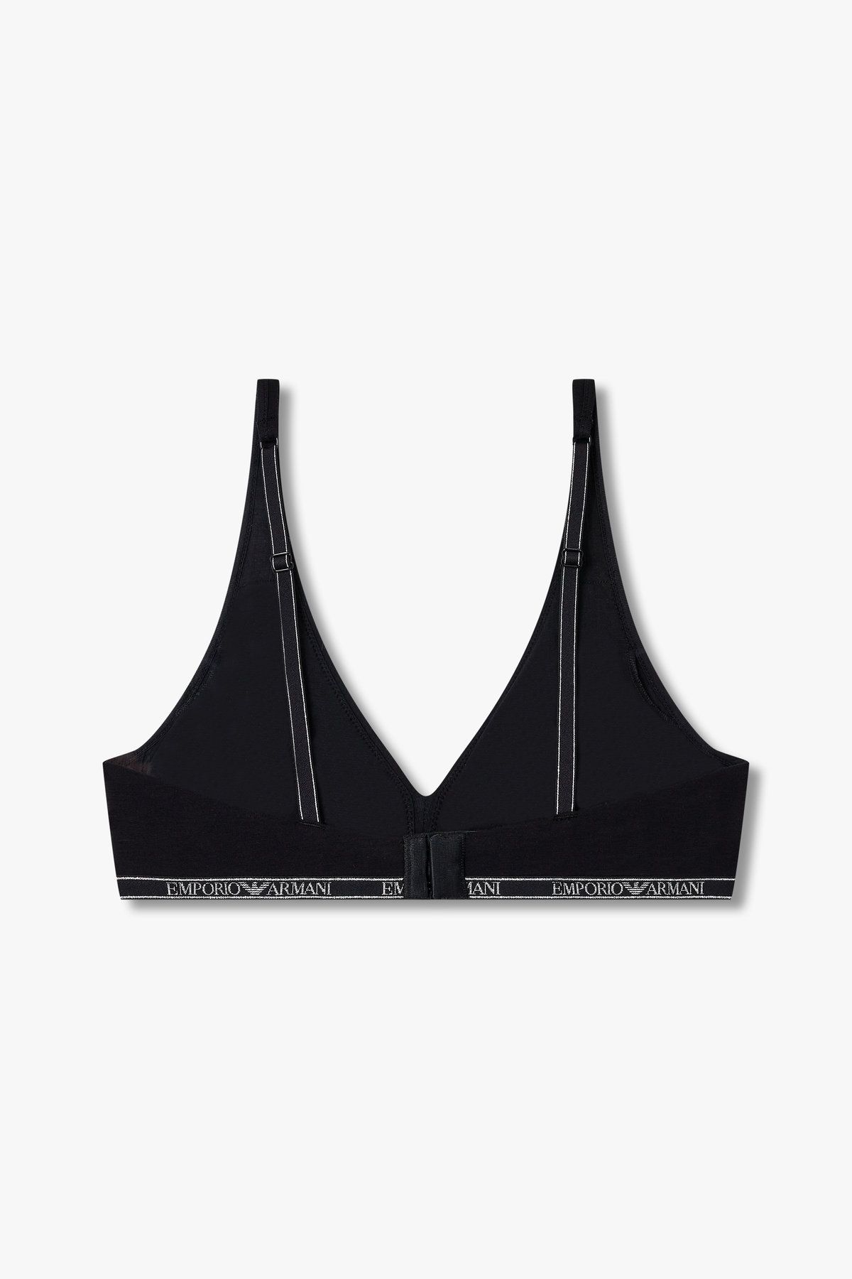엠포리오 아르마니 언더웨어(EMPORIO ARMANI UNDERWEAR) 여성 메탈릭 로고 리무버블 패드 브라렛 브라_블랙 0825181538
