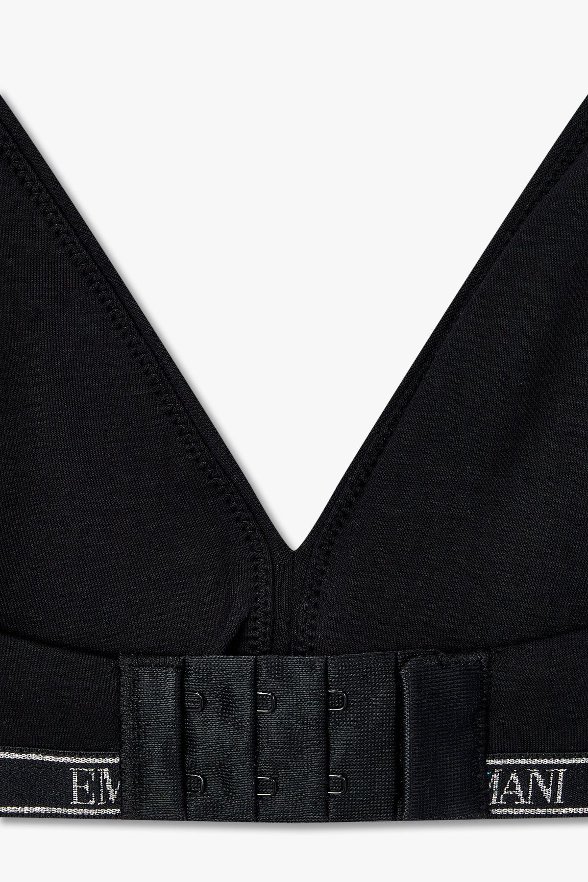엠포리오 아르마니 언더웨어(EMPORIO ARMANI UNDERWEAR) 여성 메탈릭 로고 리무버블 패드 브라렛 브라_블랙 0825181538