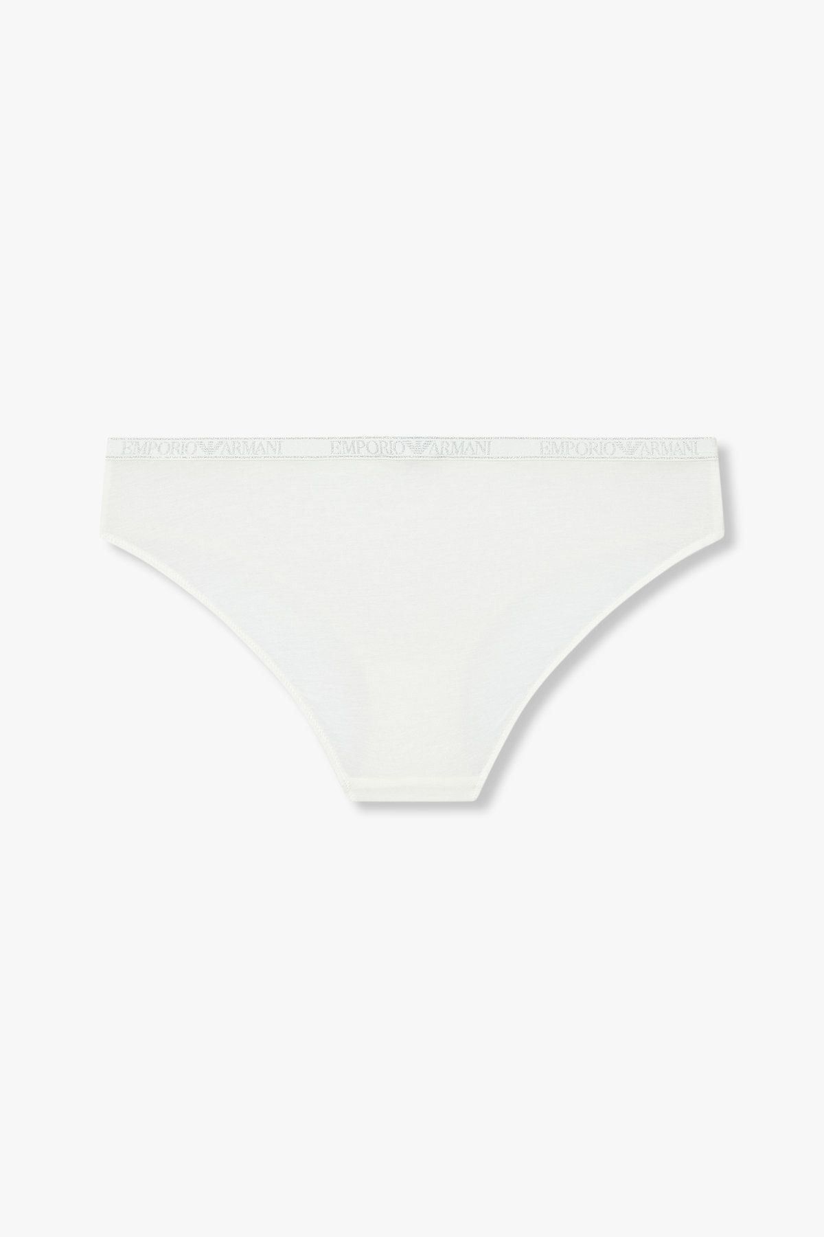 엠포리오 아르마니 언더웨어(EMPORIO ARMANI UNDERWEAR) 여성 메탈릭 로고 밴딩 레이온 브리프_화이트 0825111534