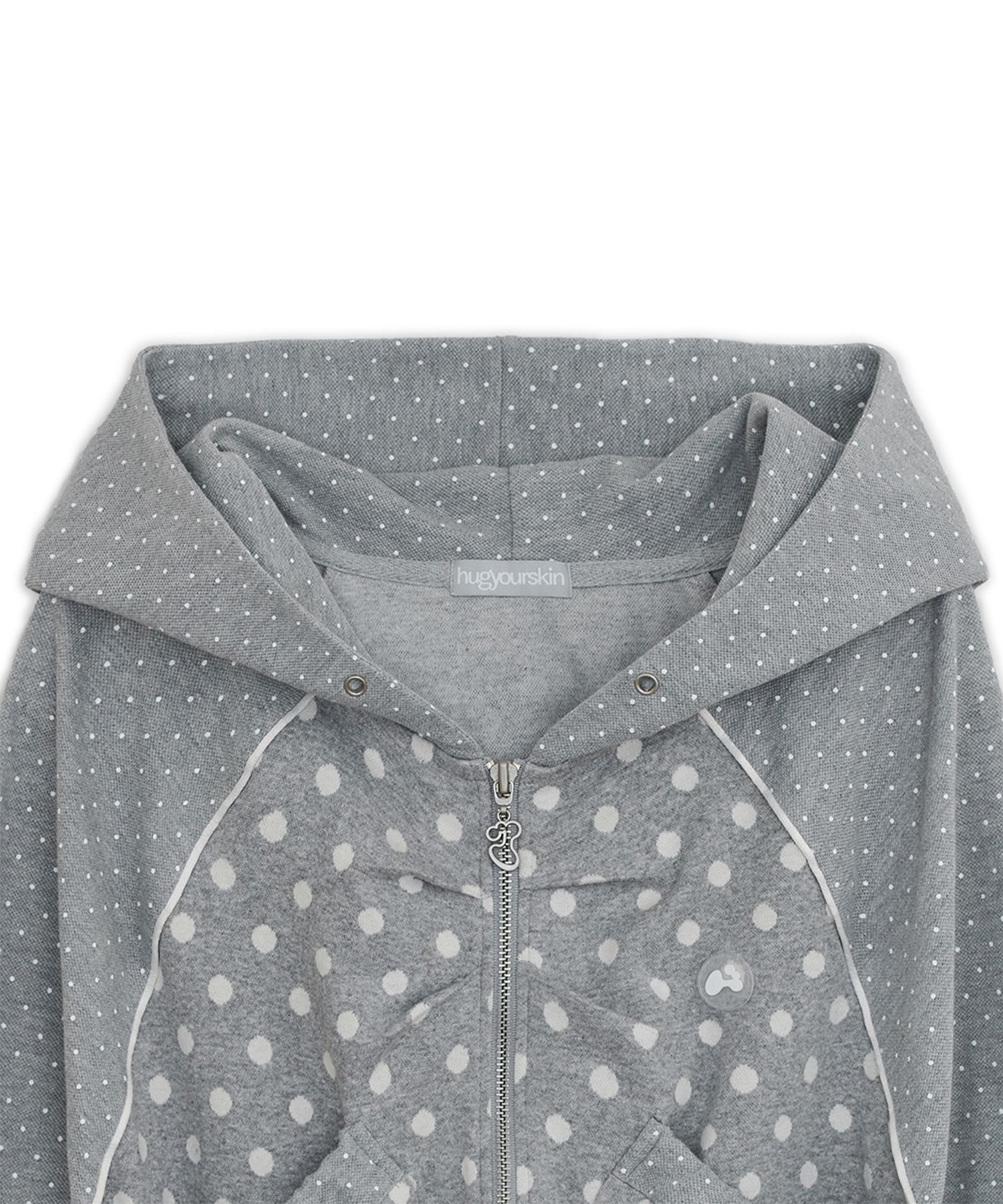 ☆hug your skin☆ Dot big pocket hooded zip-up gray MUSINSA | HUG YOUR SKIN Dot Big Pocket Hoodie (Gray)