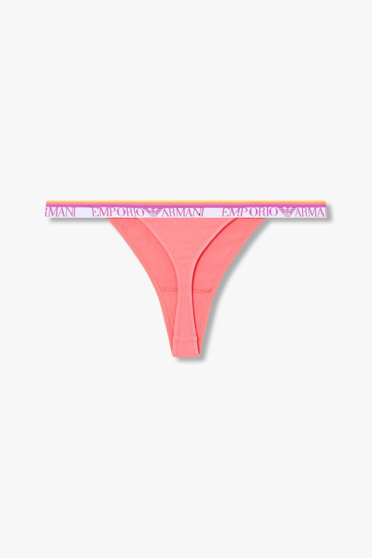엠포리오 아르마니 언더웨어(EMPORIO ARMANI UNDERWEAR) 여성 스트라이프 밴딩 코튼 티팬티_코랄 핑크 0825110523