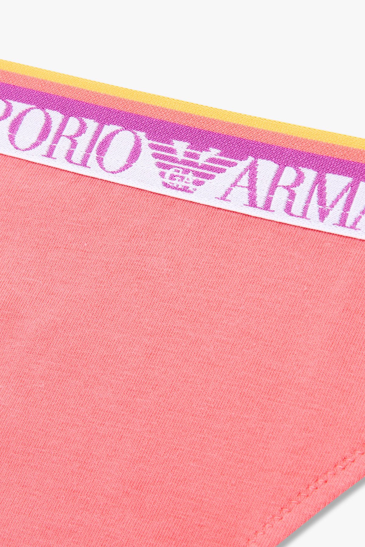 엠포리오 아르마니 언더웨어(EMPORIO ARMANI UNDERWEAR) 여성 스트라이프 밴딩 코튼 티팬티_코랄 핑크 0825110523