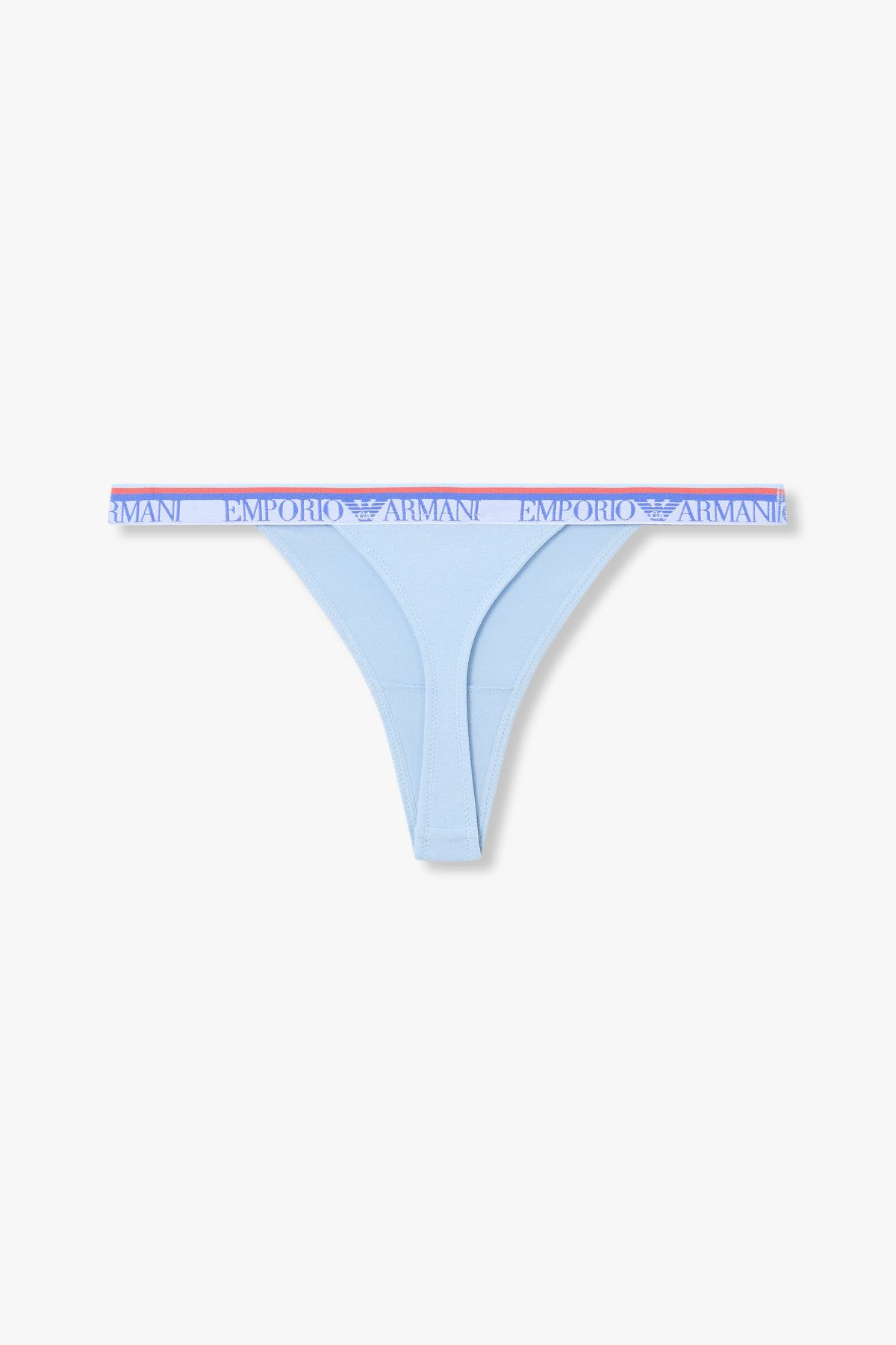 엠포리오 아르마니 언더웨어(EMPORIO ARMANI UNDERWEAR) 여성 스트라이프 밴딩 코튼 티팬티_라이트 블루 0825110524