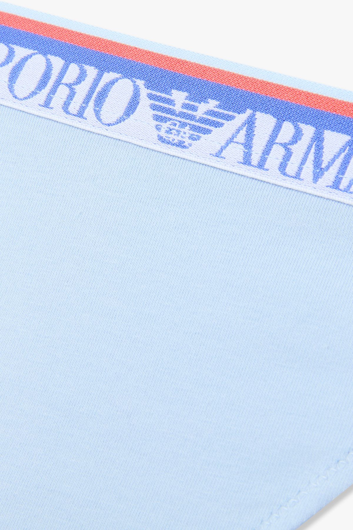 엠포리오 아르마니 언더웨어(EMPORIO ARMANI UNDERWEAR) 여성 스트라이프 밴딩 코튼 티팬티_라이트 블루 0825110524