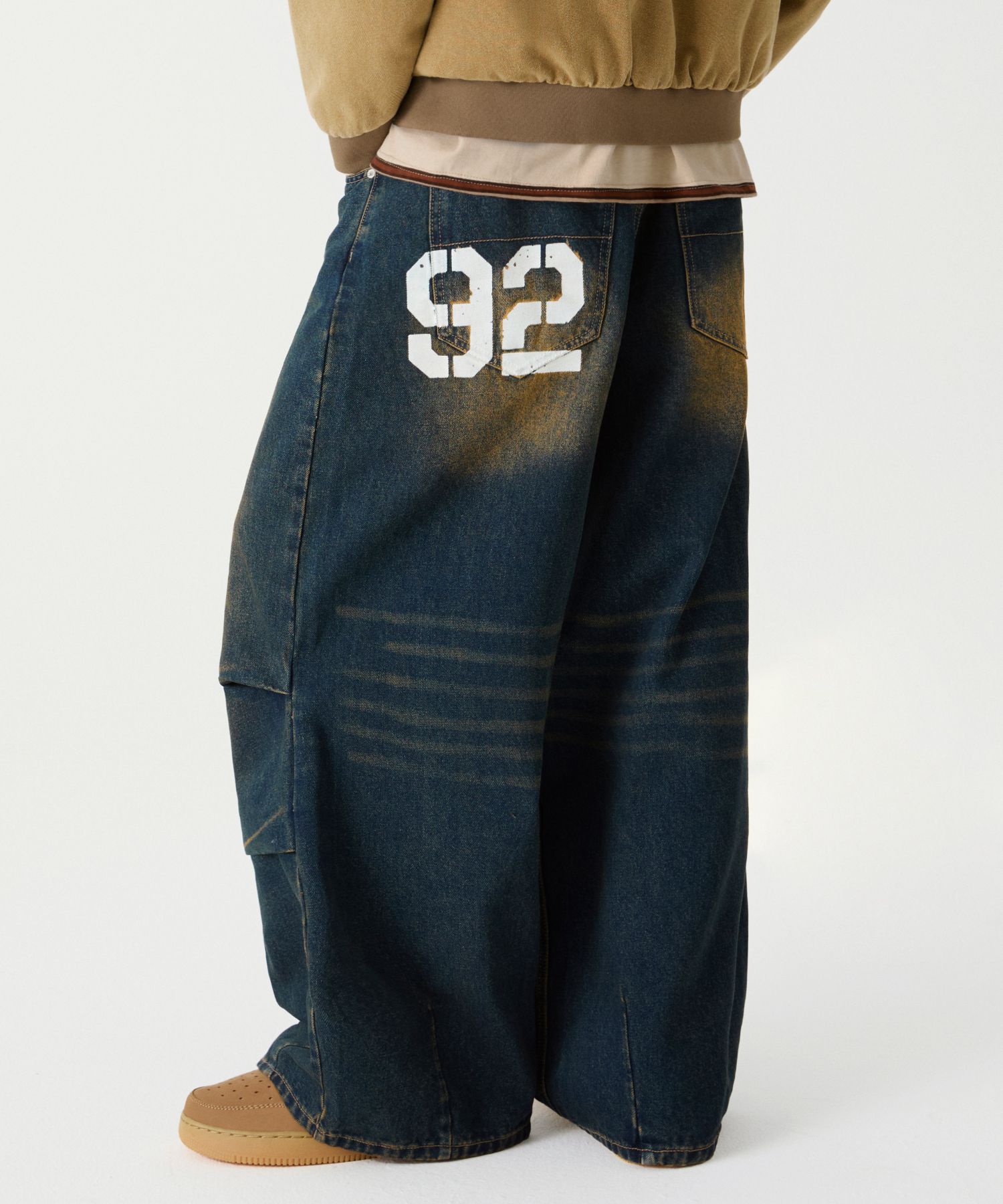 ★人気★【TRILLION】★FRONT WASHING WIDE DENIM PANT.S★ ☆人気☆【TRILLION】☆FRONT WASHING WIDE DENIM PANT.S
