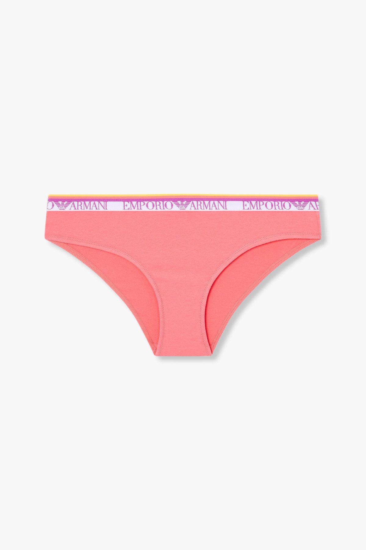 엠포리오 아르마니 언더웨어(EMPORIO ARMANI UNDERWEAR) 여성 스트라이프 밴딩 코튼 브리프_코랄 핑크 0825111523