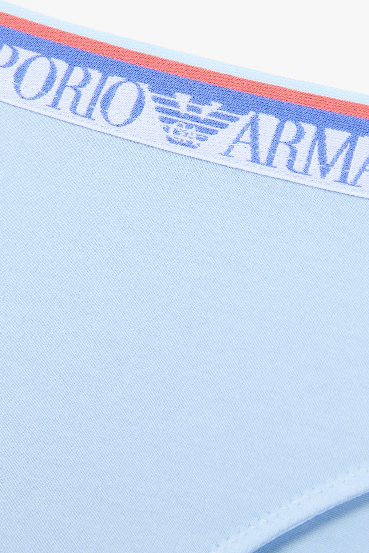 엠포리오 아르마니 언더웨어(EMPORIO ARMANI UNDERWEAR) 여성 스트라이프 밴딩 코튼 브리프_라이트 블루 0825111524