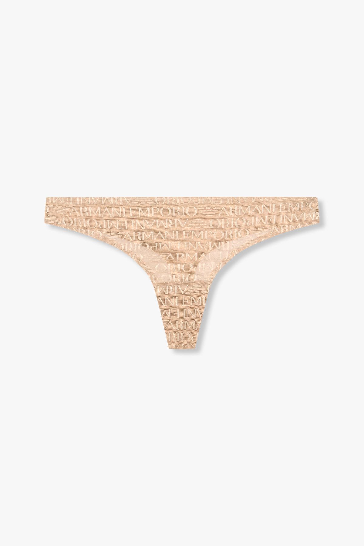 엠포리오 아르마니 언더웨어(EMPORIO ARMANI UNDERWEAR) 여성 로고 엠브로이더리 메쉬 티팬티_브라운 0825110501