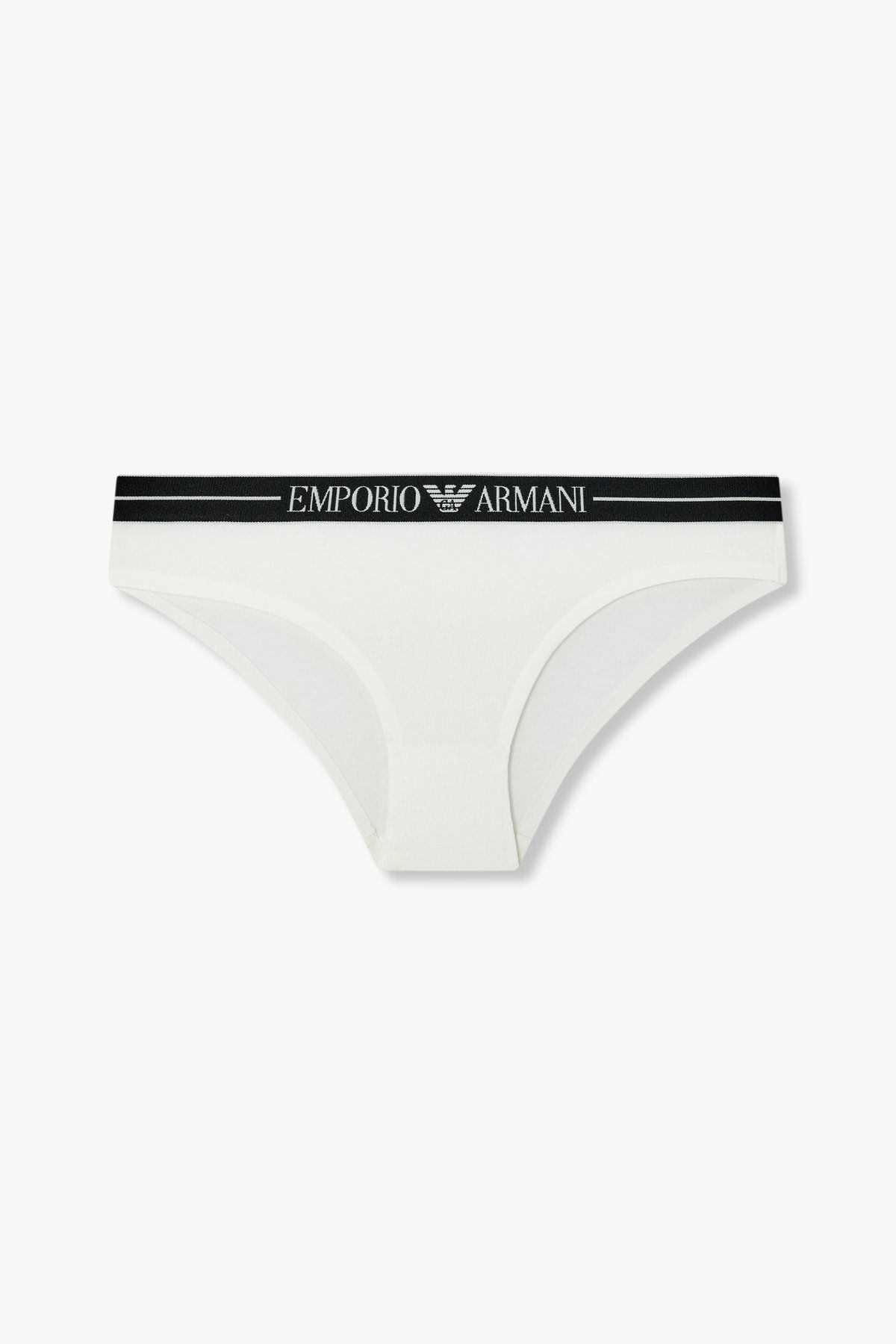 엠포리오 아르마니 언더웨어(EMPORIO ARMANI UNDERWEAR) 여성 라인 로고 밴딩 코튼 브리프_화이트 0825111515