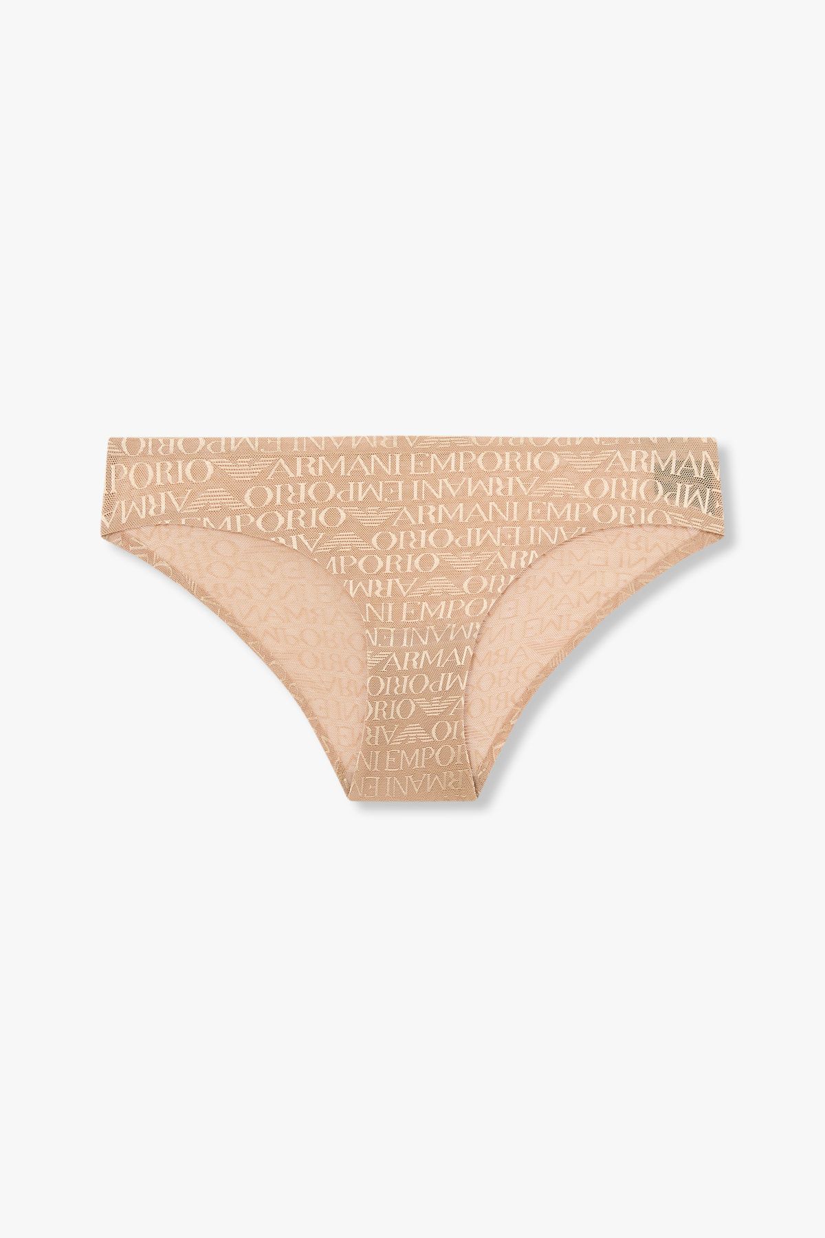 엠포리오 아르마니 언더웨어(EMPORIO ARMANI UNDERWEAR) 여성 로고 엠브로이더리 메쉬 브리프_브라운 0825111501