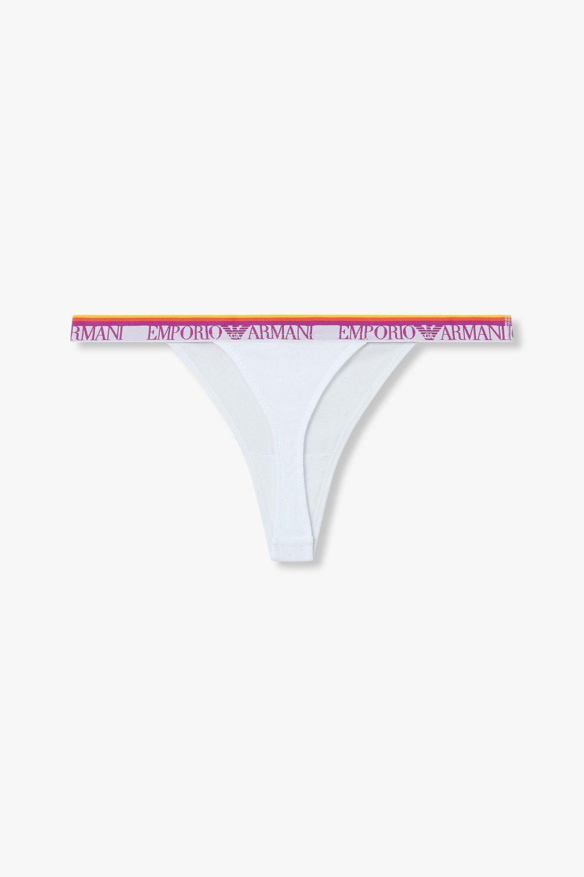 엠포리오 아르마니 언더웨어(EMPORIO ARMANI UNDERWEAR) 여성 스트라이프 밴딩 코튼 티팬티_화이트 0825110522