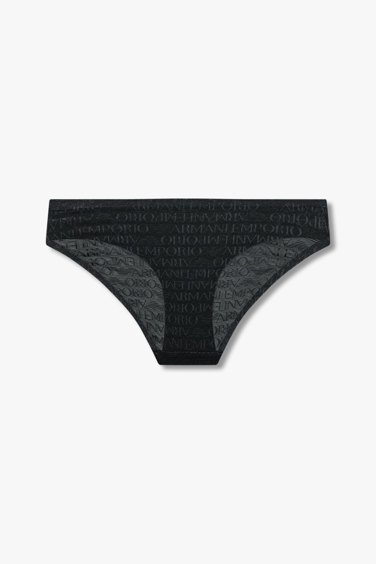 엠포리오 아르마니 언더웨어(EMPORIO ARMANI UNDERWEAR) 여성 로고 엠브로이더리 메쉬 브리프_블랙 0825111502