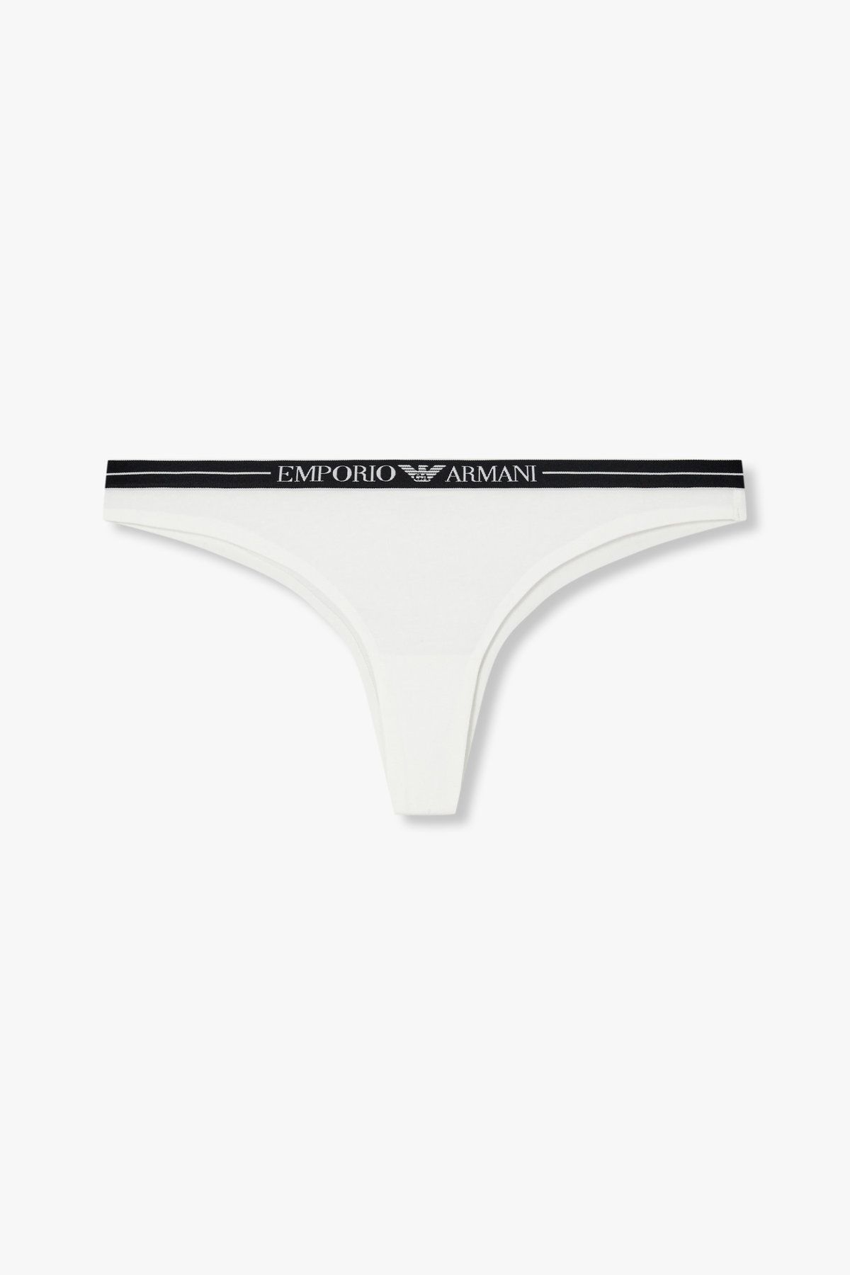 엠포리오 아르마니 언더웨어(EMPORIO ARMANI UNDERWEAR) 여성 라인 밴딩 코튼 브라질리언 브리프_화이트 0825111518