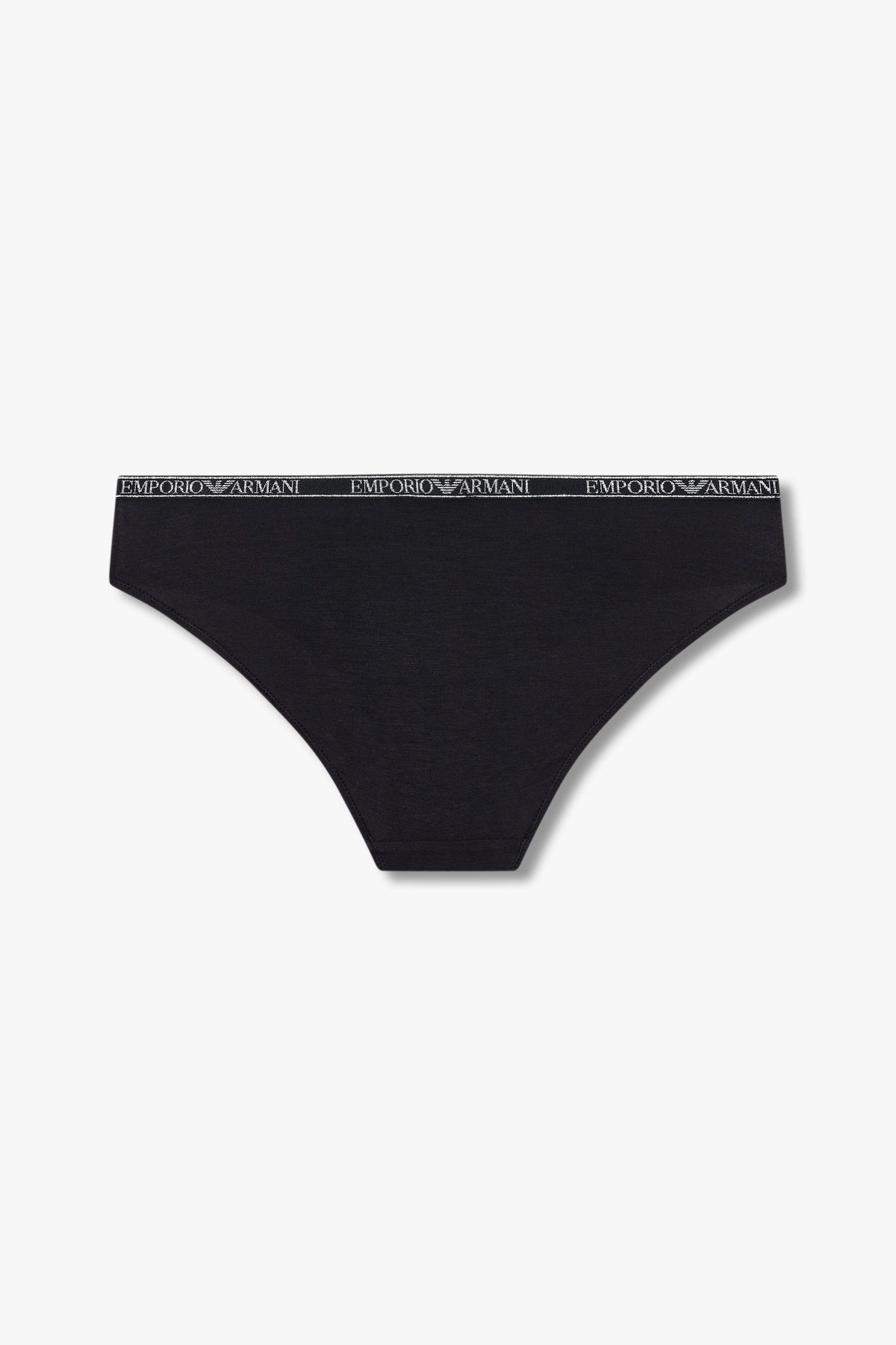 엠포리오 아르마니 언더웨어(EMPORIO ARMANI UNDERWEAR) 여성 메탈릭 로고 밴딩 레이온 브리프_블랙 0825111536